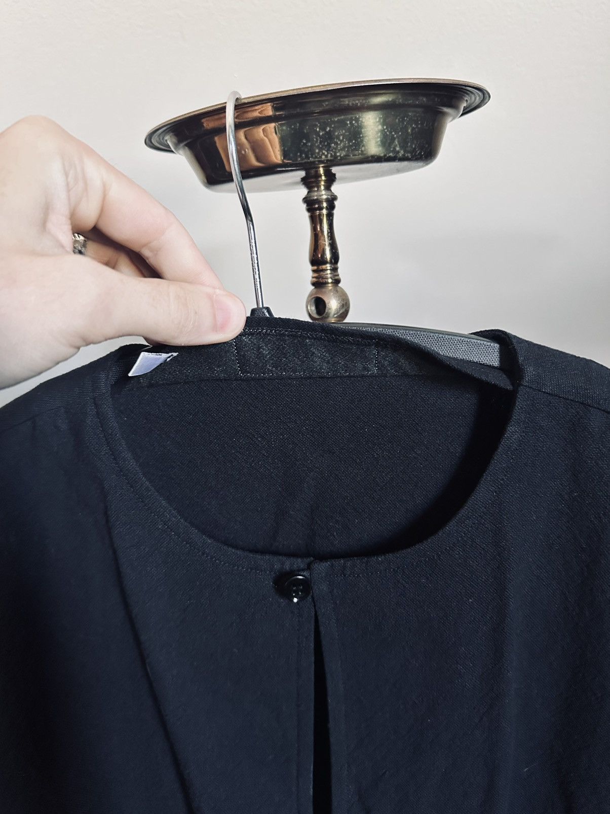 Saint Laurent Paris Fringe hem buttoned v-neck tunic shirt black Italy Size US XS / EU 42 / 0 - 9 Thumbnail