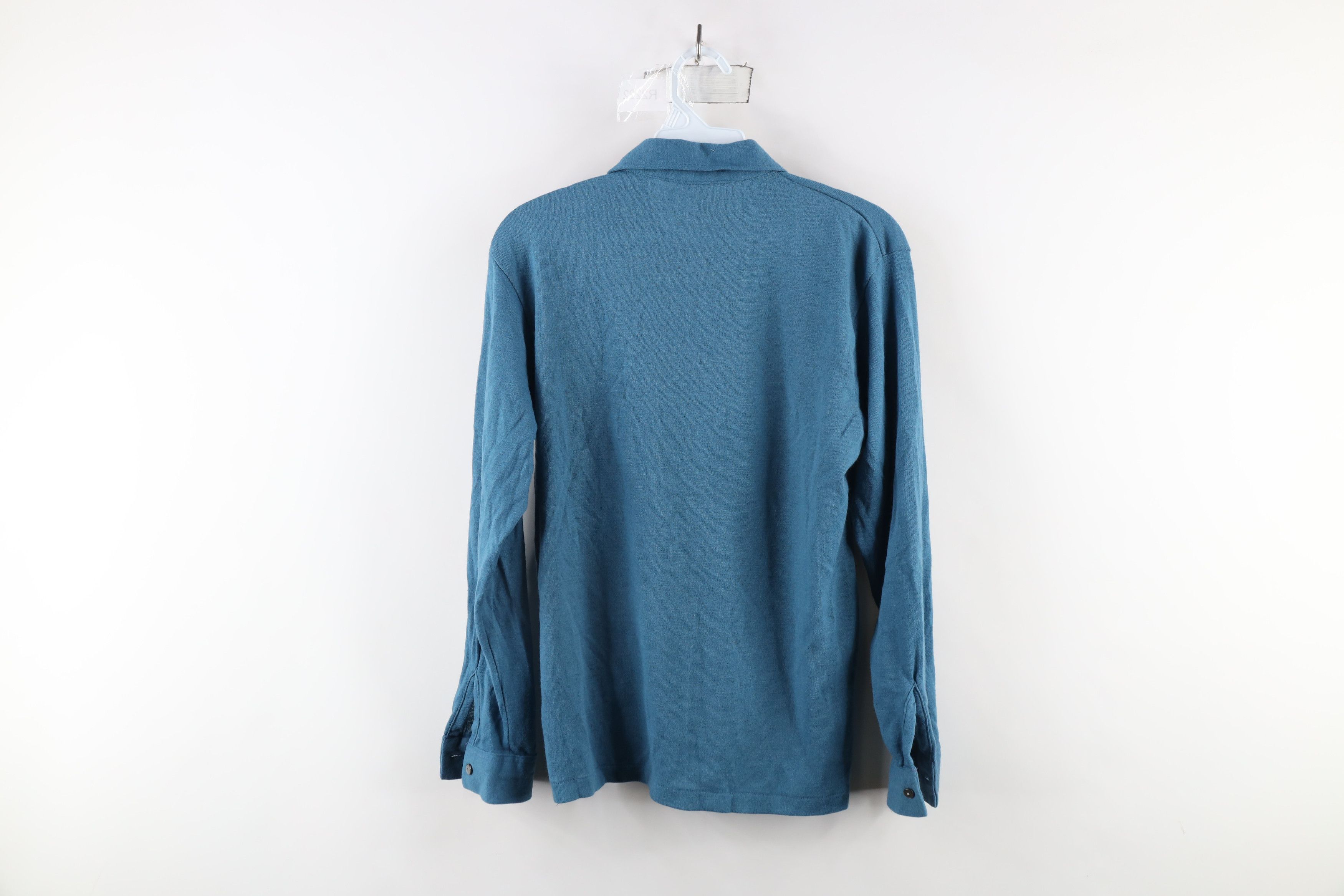 Vintage Vintage 60s 70s Streetwear Knit Long Sleeve Polo Blue USA Size US M / EU 48-50 / 2 - 8 Thumbnail