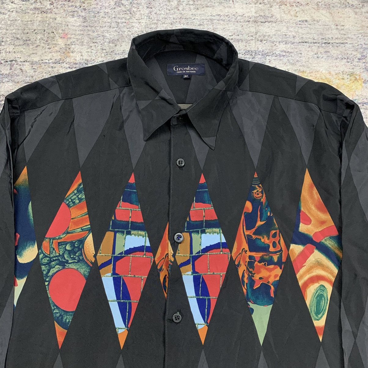Vintage Vintage grosbec abstract print long sleeve button up shirt Size US M / EU 48-50 / 2 - 3 Thumbnail