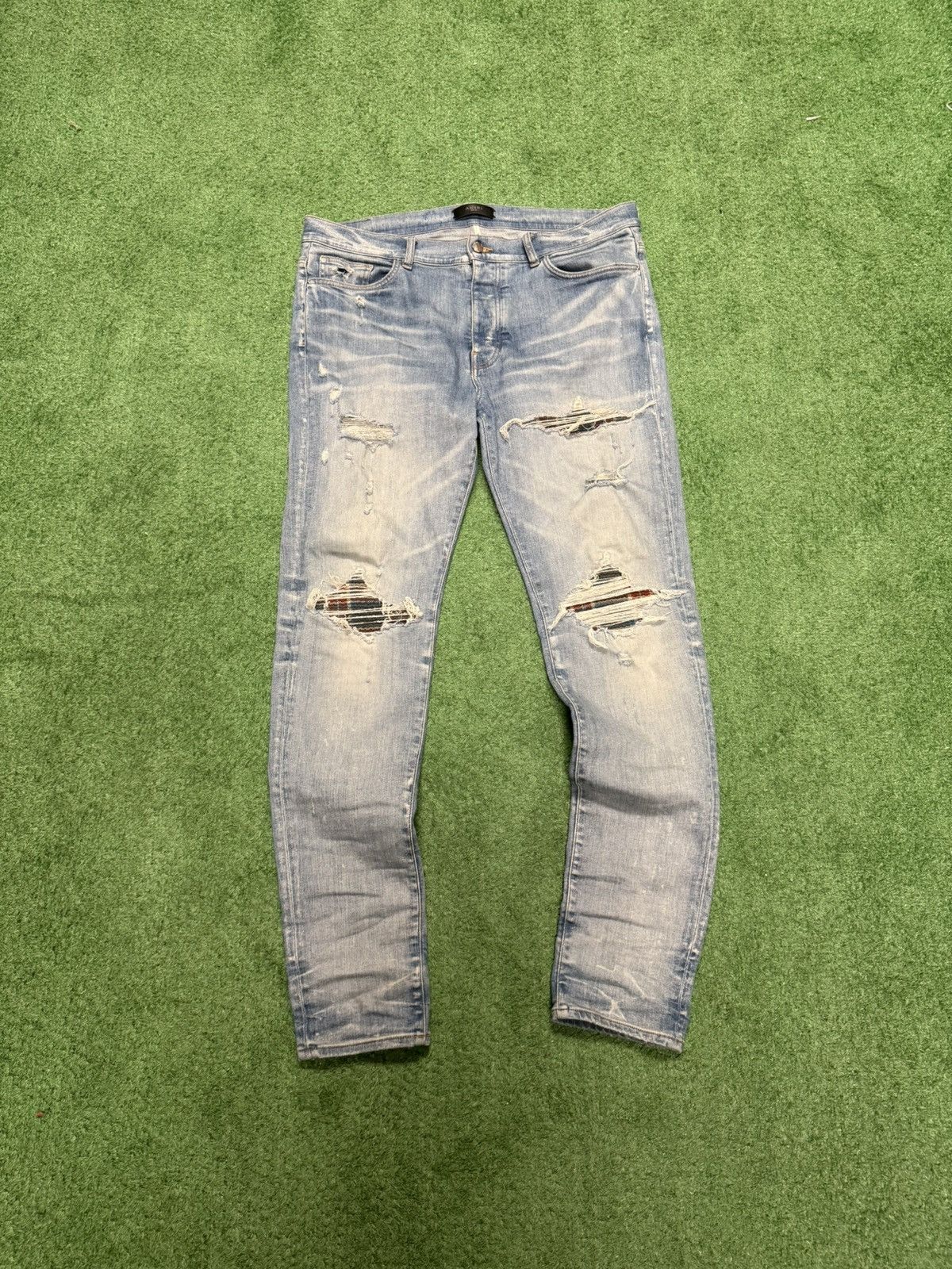 Amiri Amiri mx1 plaid patch denim Size US 38 / EU 54 - 1 Thumbnail