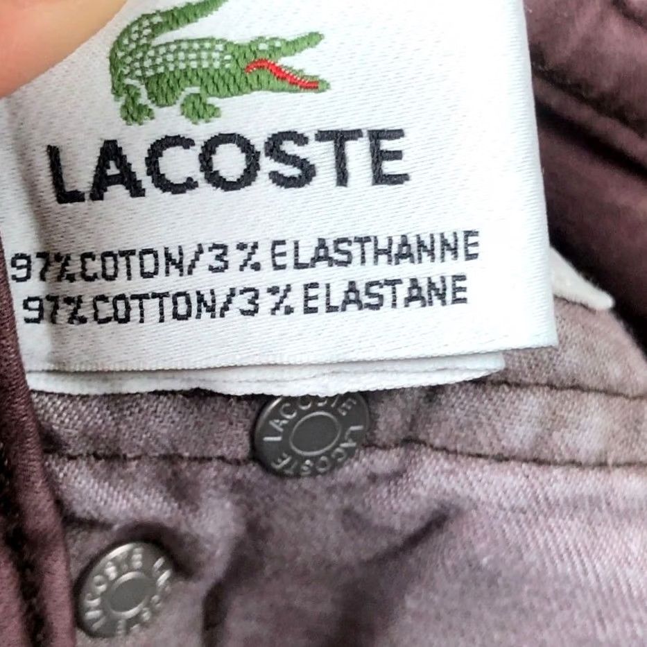 Lacoste Lacoste Jeans Mens Maroon Denim Mid Rise Straight Stretch 29x33 Regular 5-Pocket Design Cotton Spandex Machine Washable Pants Mens Size US 29 - 5 Thumbnail