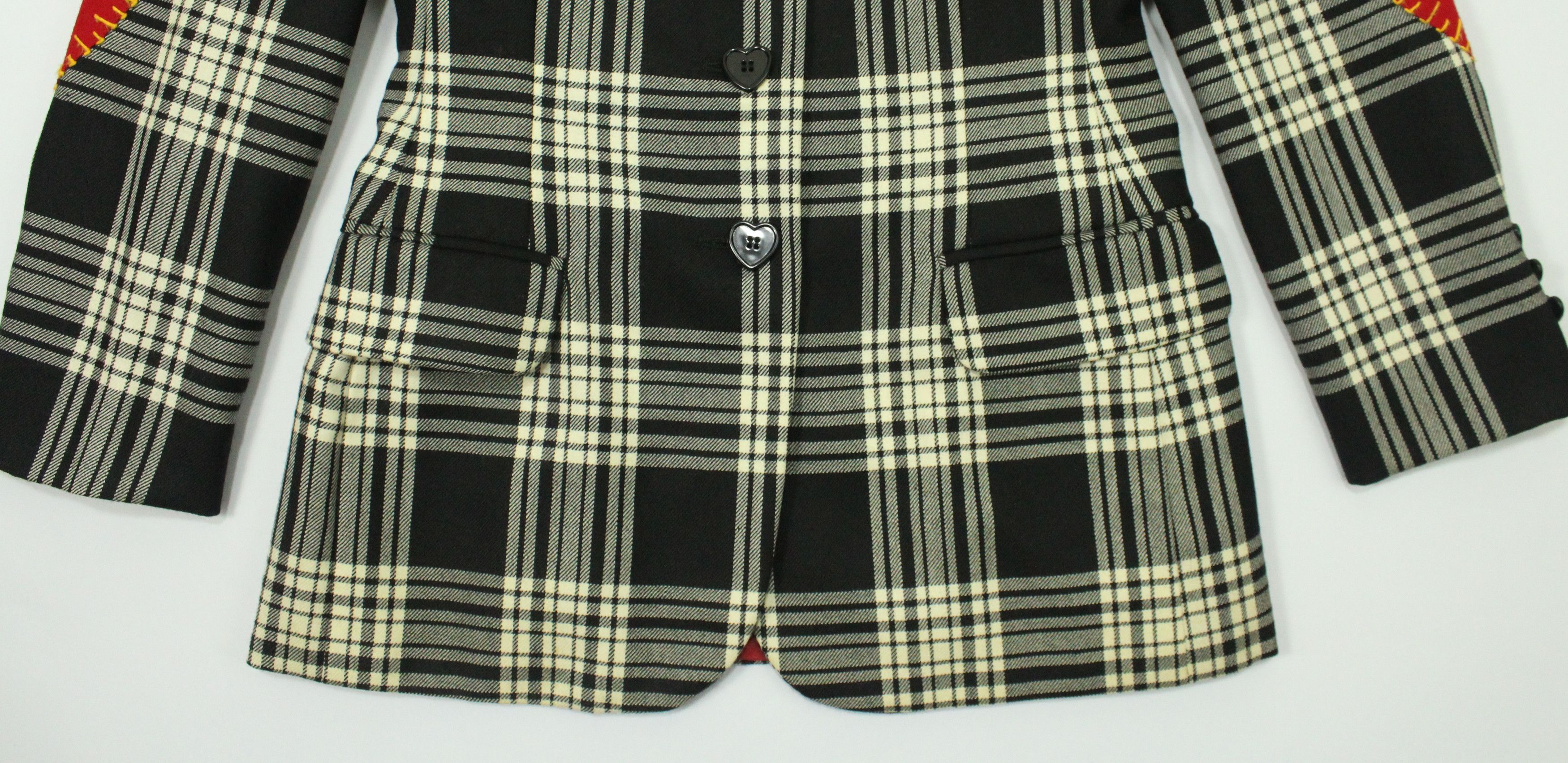 Moschino × Vintage Vintage 90s MOSCHINO CHEAP AND CHIC Jacket Tartan Love Size M / US 6-8 / IT 42-44 - 23 Thumbnail