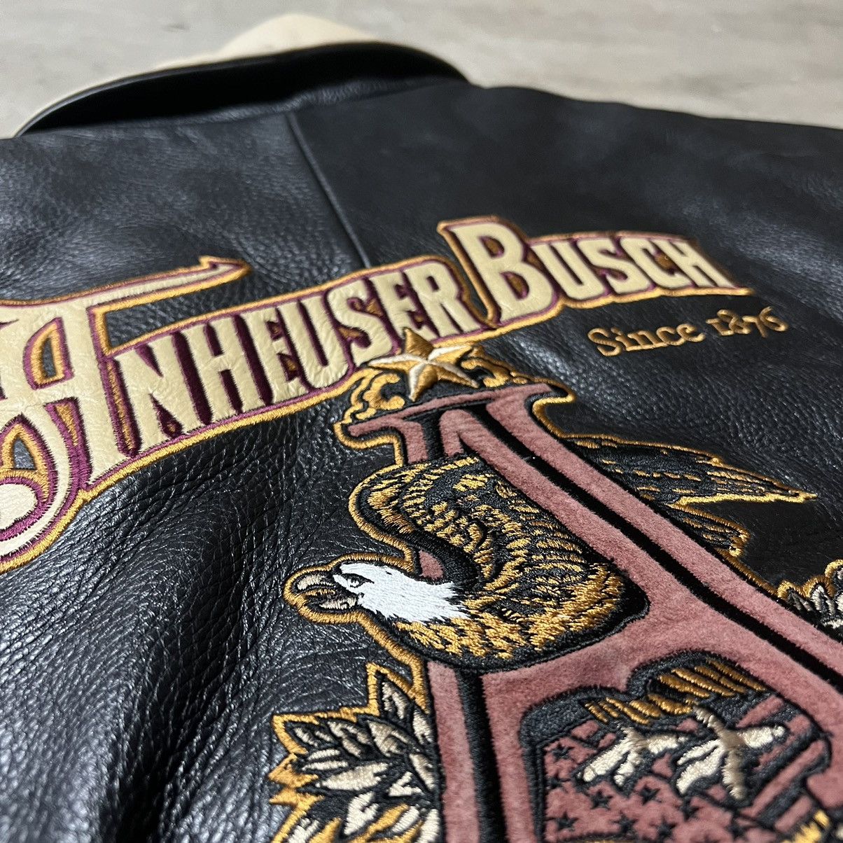 Budweiser × Vintage Vintage 90’s Budweiser Anheuser Busch Leather Jacket Size US L / EU 52-54 / 3 - 4 Thumbnail