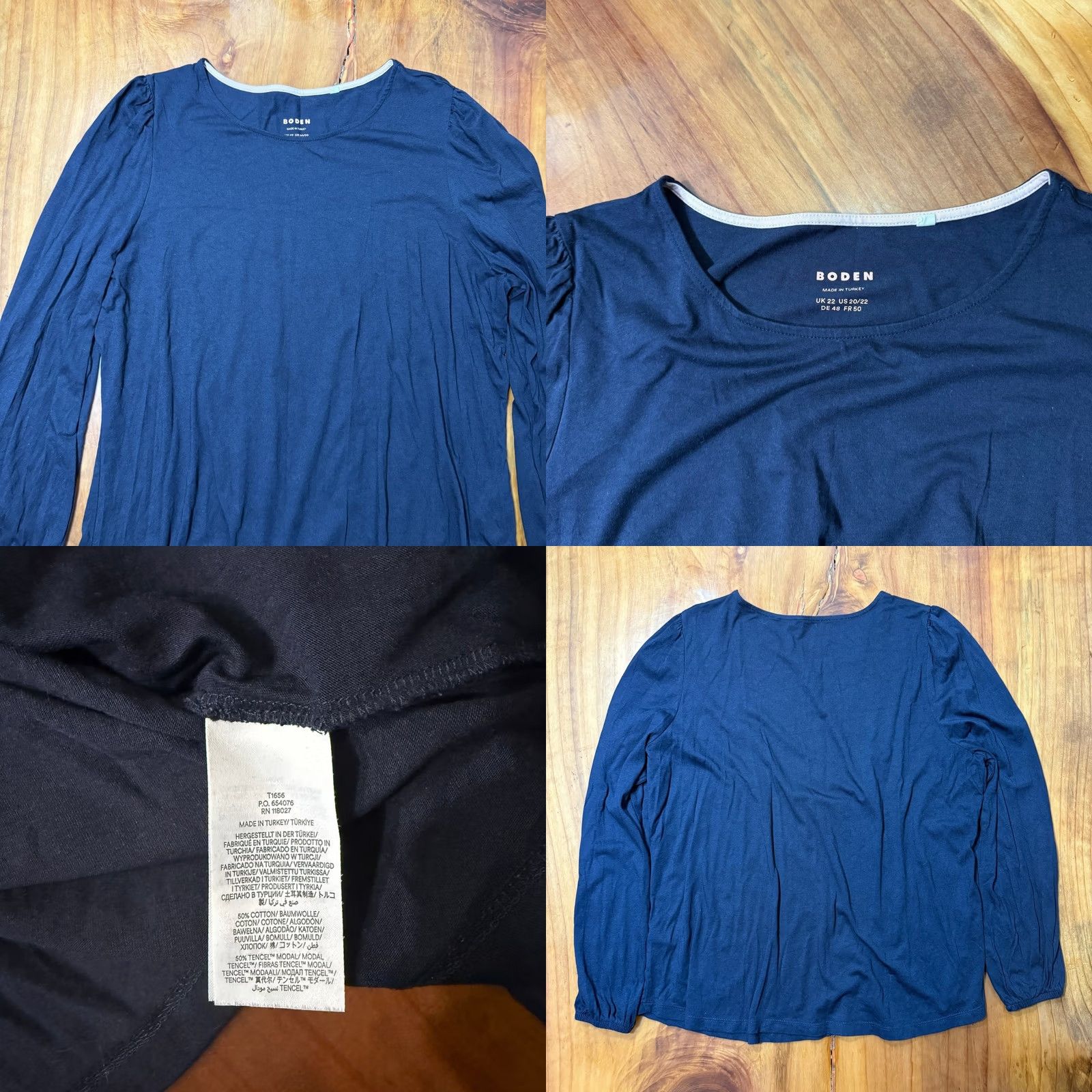 Boden Boden Shirt Women's LOT OF 2 16/18 20/22 Navy Blue Cotton Long sleeve ZZ27 Size XL / US 12-14 / IT 48-50 - 8 Thumbnail
