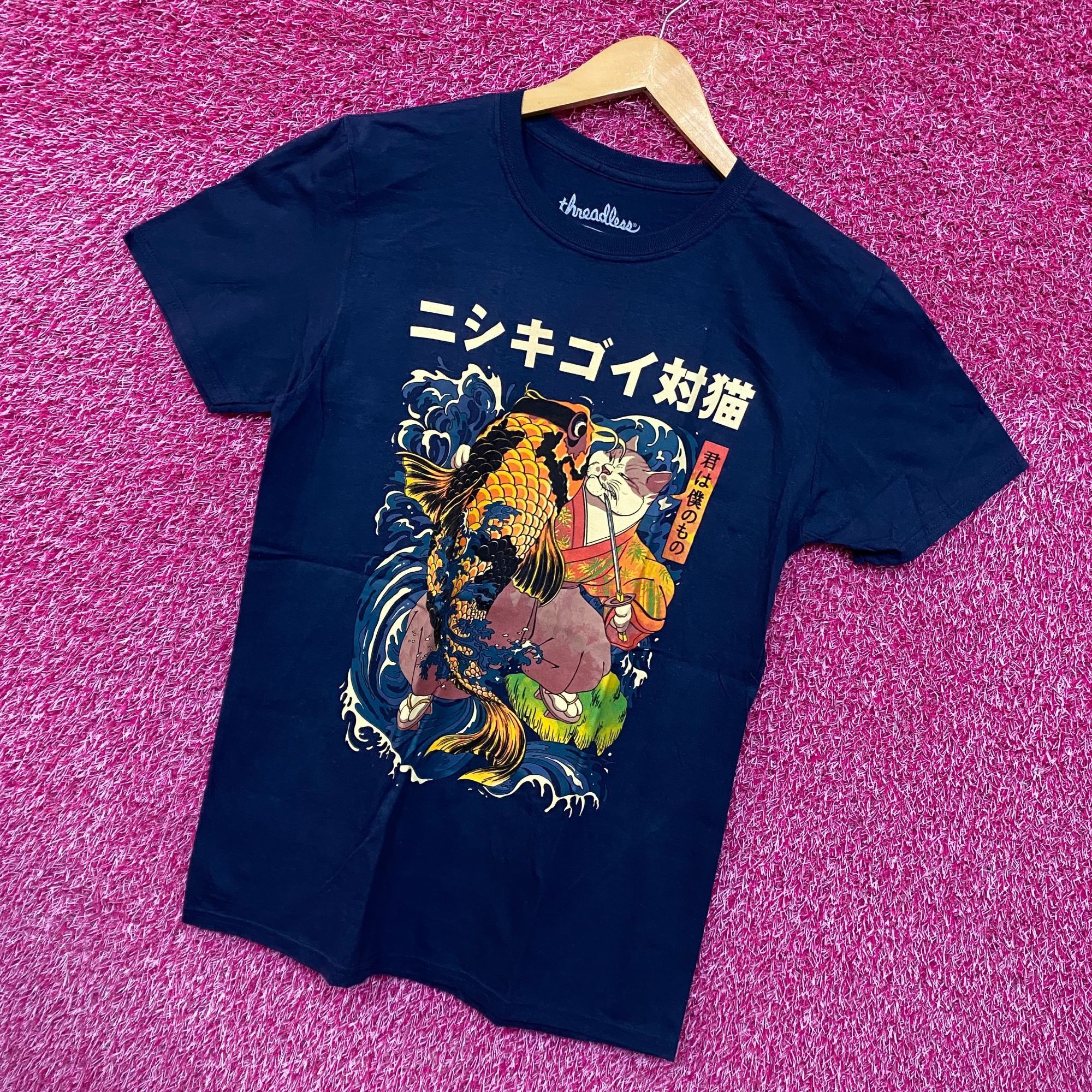 Threadless Kai Kat navy blue Tshirt size medium Size US M / EU 48-50 / 2 - 3 Thumbnail