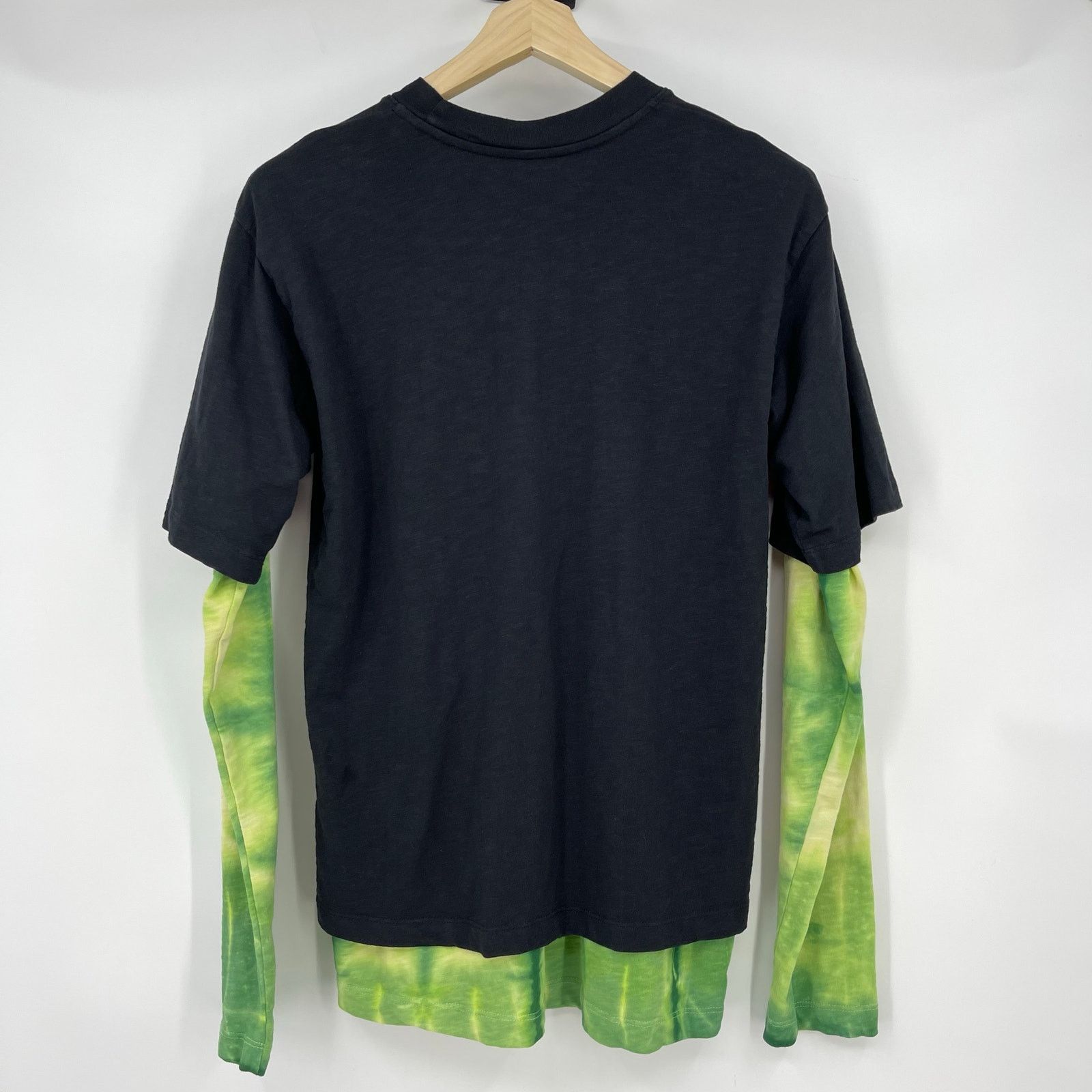 Nahmias Nahmias | Black Green Tie Dye Double Layered T-Shirt S Size US S / EU 44-46 / 1 - 4 Thumbnail