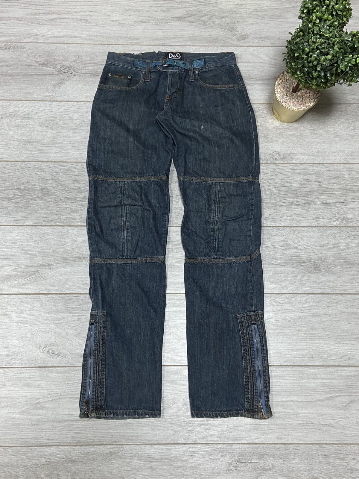Dolce & Gabbana Dolce&Gabbana Y2K vintage zippers belted denim pants jeans Size US 32 / EU 48 - 1 Thumbnail
