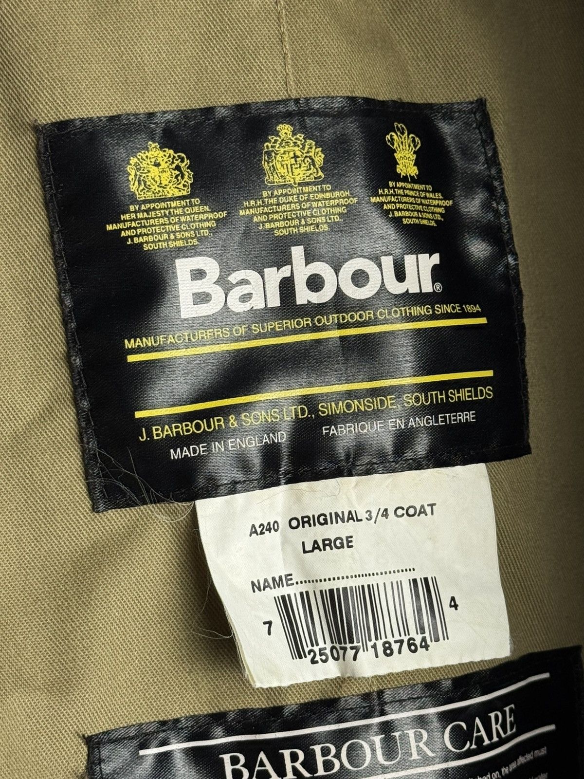 Barbour Vintage Barbour 3/4 Coat Wax A240 Oiled Jacket Size US L / EU 52-54 / 3 - 10 Thumbnail