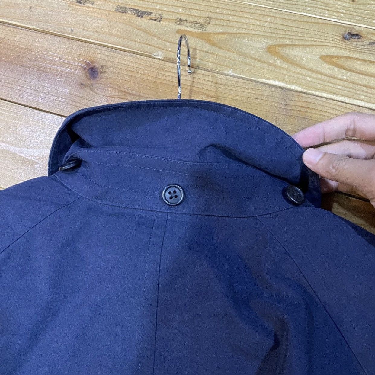 Burberry Vintage Burberrys Navy Nova Check Lining Field Coat Jacket Size US M / EU 48-50 / 2 - 18 Thumbnail