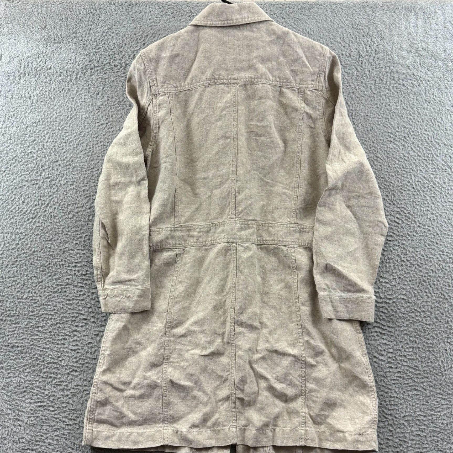 Eddie Bauer Eddie Bauer Jacket Womens Large Beige Linen Button Up Lightweight Boho Lagenlook Linen Knit Long Sleeve Solid Size L / US 10 / IT 46 - 7 Thumbnail