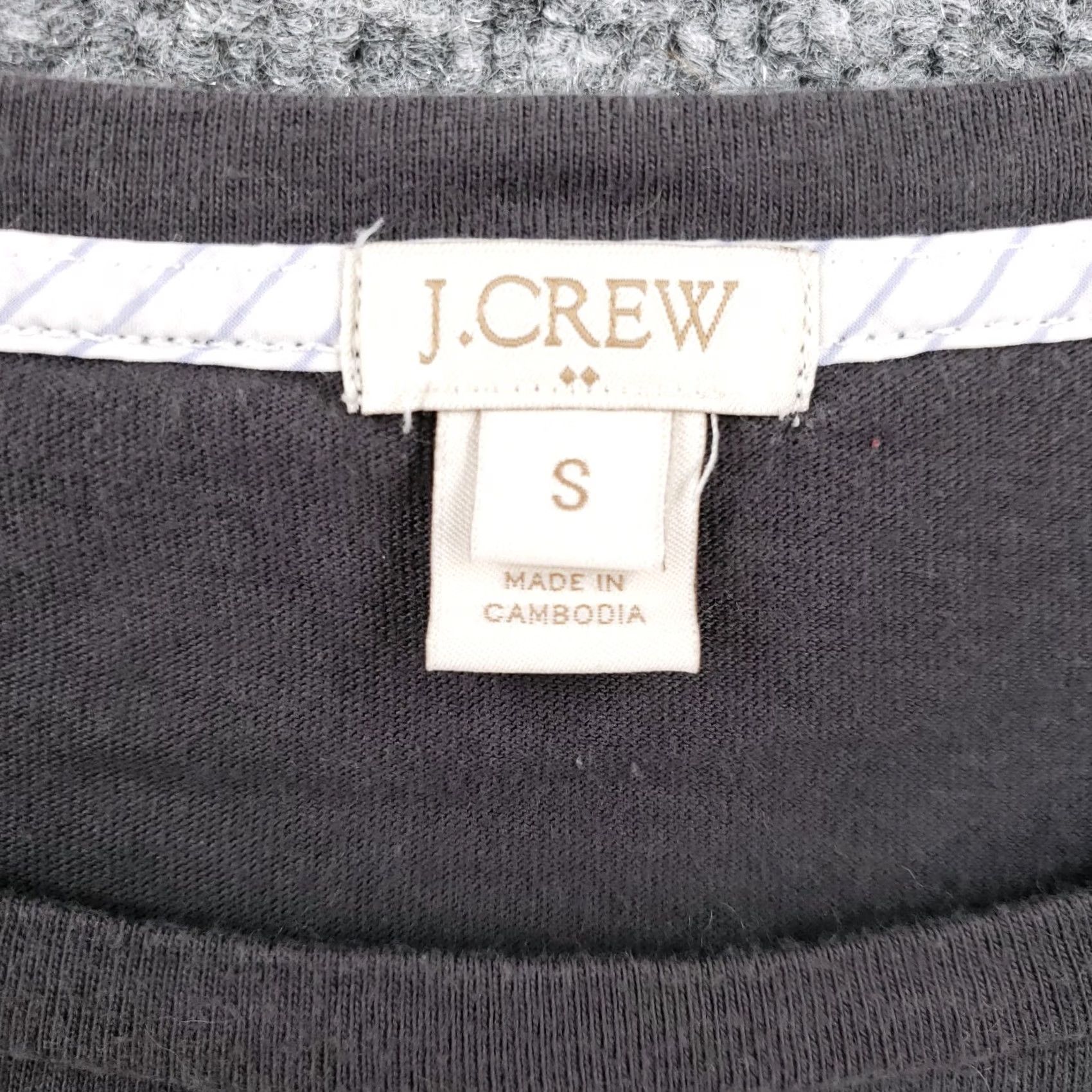J.Crew J.CREW T-Shirt Women's S Black Striped Cotton Pullover Long Sleeve Round Neck Shirt Size S / US 4 / IT 40 - 3 Thumbnail
