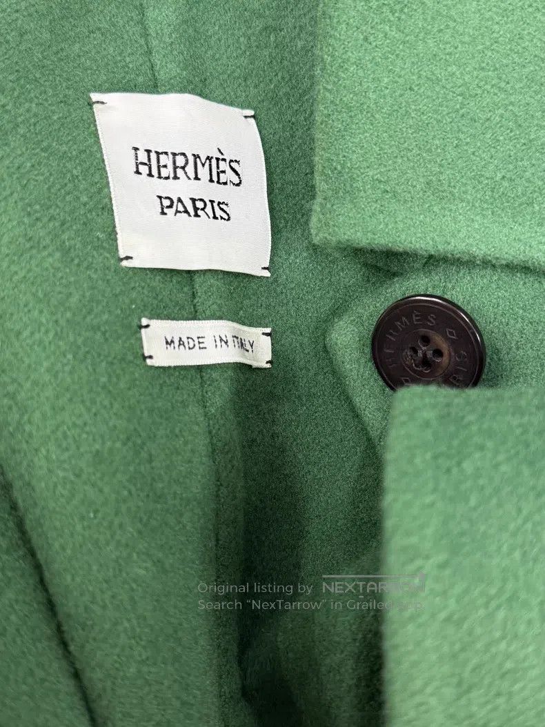 Hermes Hermes Green Double-Faced Cashmere Coat, Loose Fit Size 4XL / US 24-26 - 4 Thumbnail