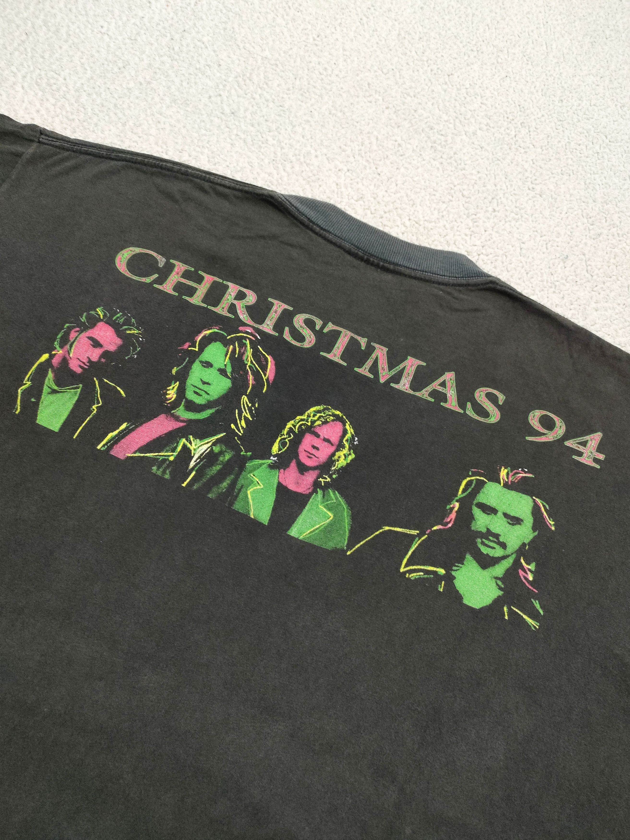 Band Tees × Vintage 90s Vintage BON JOVI CHRISTMAS '94 Tour T-Shirt Rock Band Size US XL / EU 56 / 4 - 13 Thumbnail