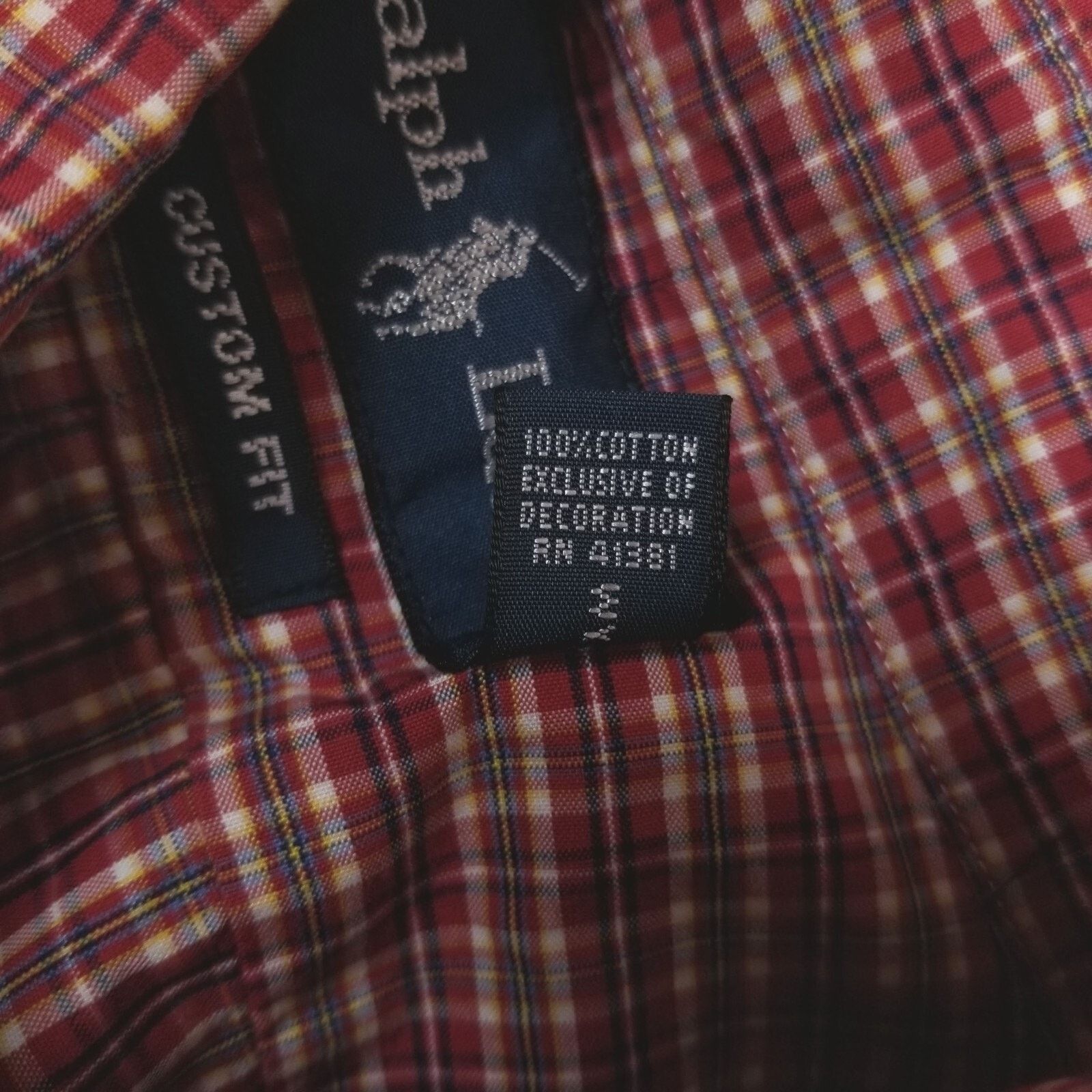 Ralph Lauren Ralph Lauren Plaid Cotton Custom Fit Shirt Red Sz Small Size US S / EU 44-46 / 1 - 8 Thumbnail