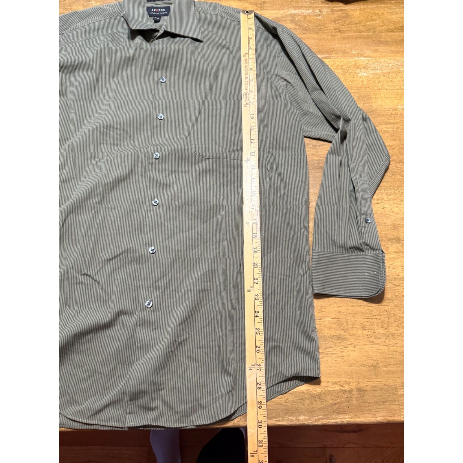 Vintage Axcess Shirt Men’s Size 15.5 32-33 Green Striped Long Sleeve Button Up Shirt Size US M / EU 48-50 / 2 - 7 Thumbnail