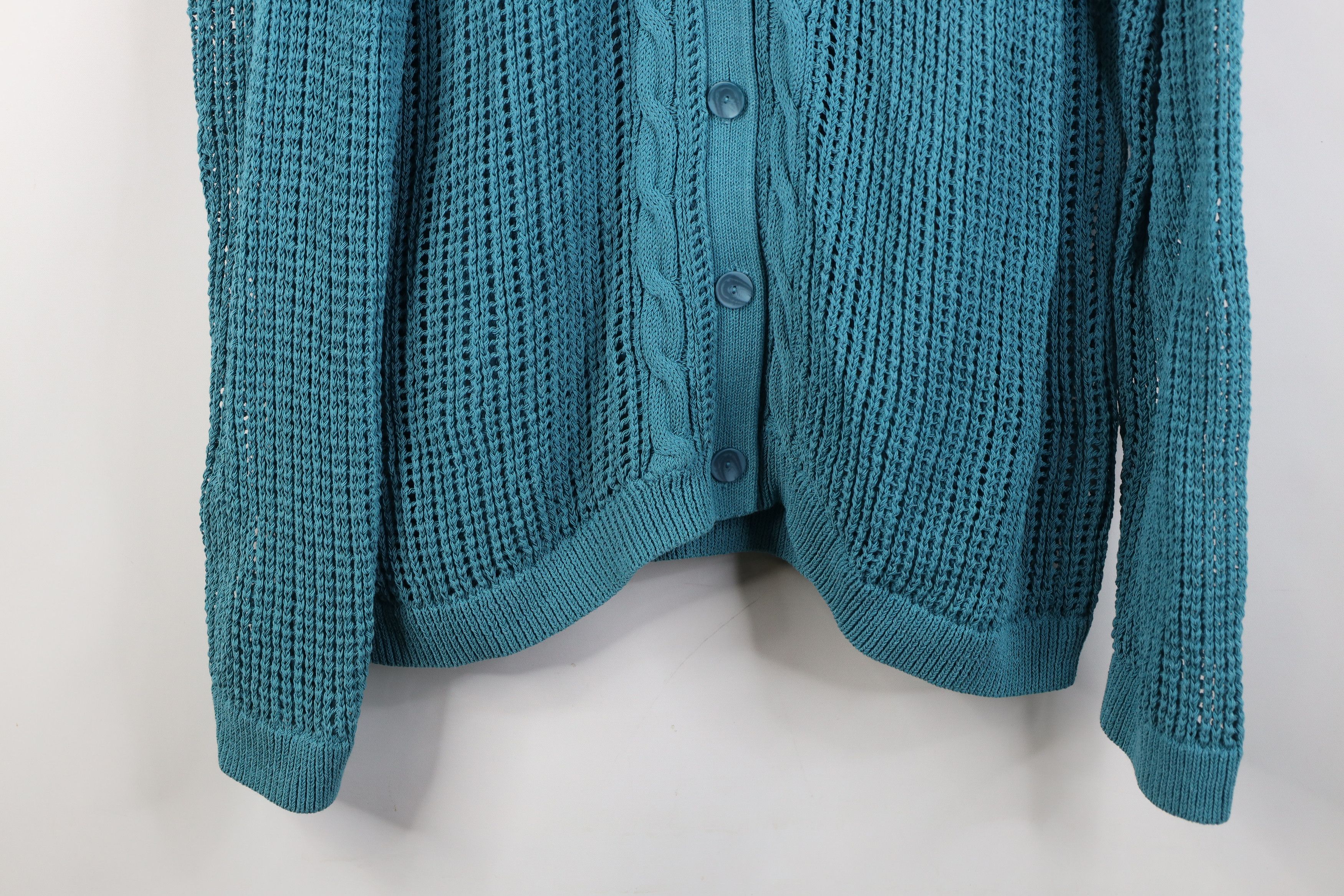 Pendleton Vintage Pendleton Chunky Cable Knit Cardigan Sweater Blue Size XL / US 12-14 / IT 48-50 - 3 Thumbnail
