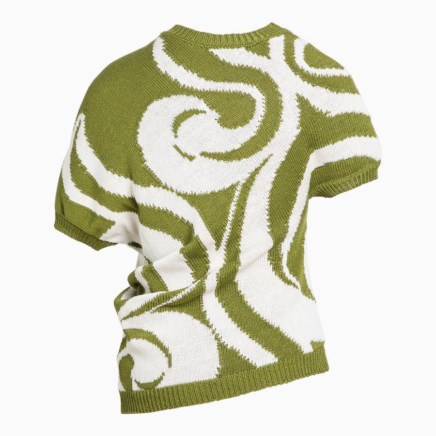Dries Van Noten o1d2blof0824 Cotton Jersey in Green & White Size L / US 10 / IT 46 - 2 Thumbnail