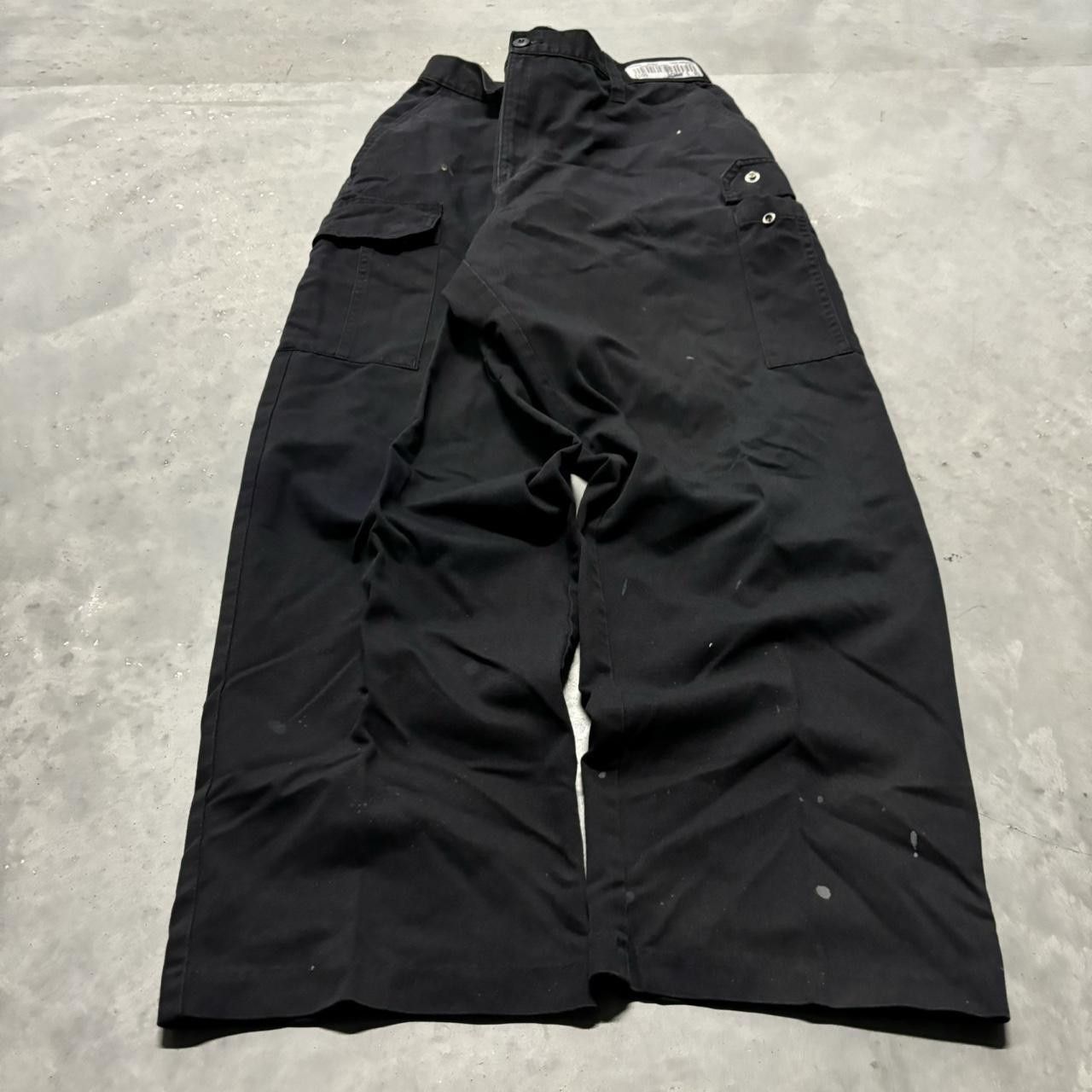 Japanese Brand × Vintage Crazy Vintage Y2K/2000s Baggy Black Skater Workwear Cargo Pants! Size US 36 / EU 52 - 3 Thumbnail