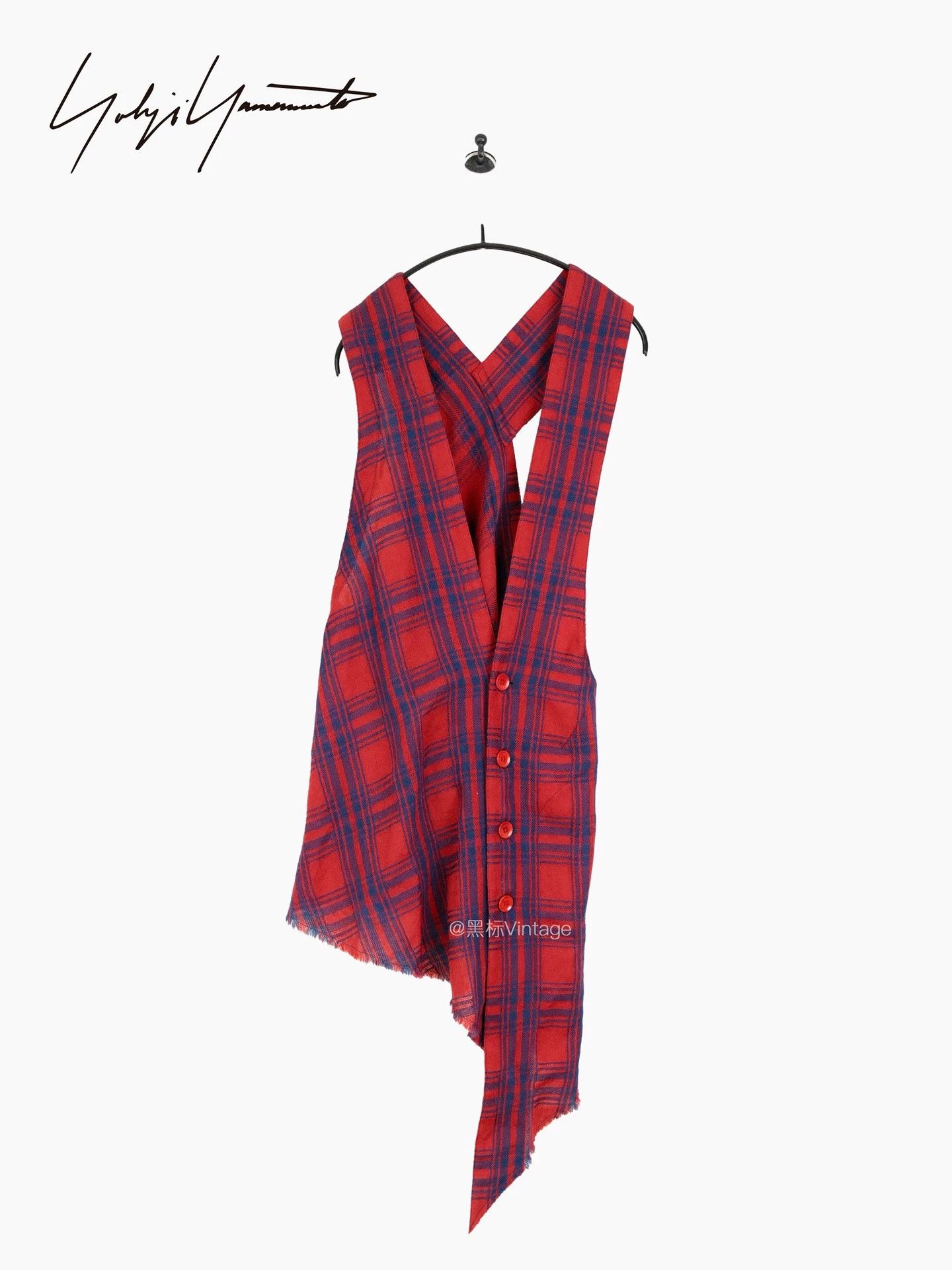 Yohji Yamamoto Yohji Yamamoto 07AW Asym Check Red/Blue Dress Women's Size L / US 10 / IT 46 - 1 Thumbnail