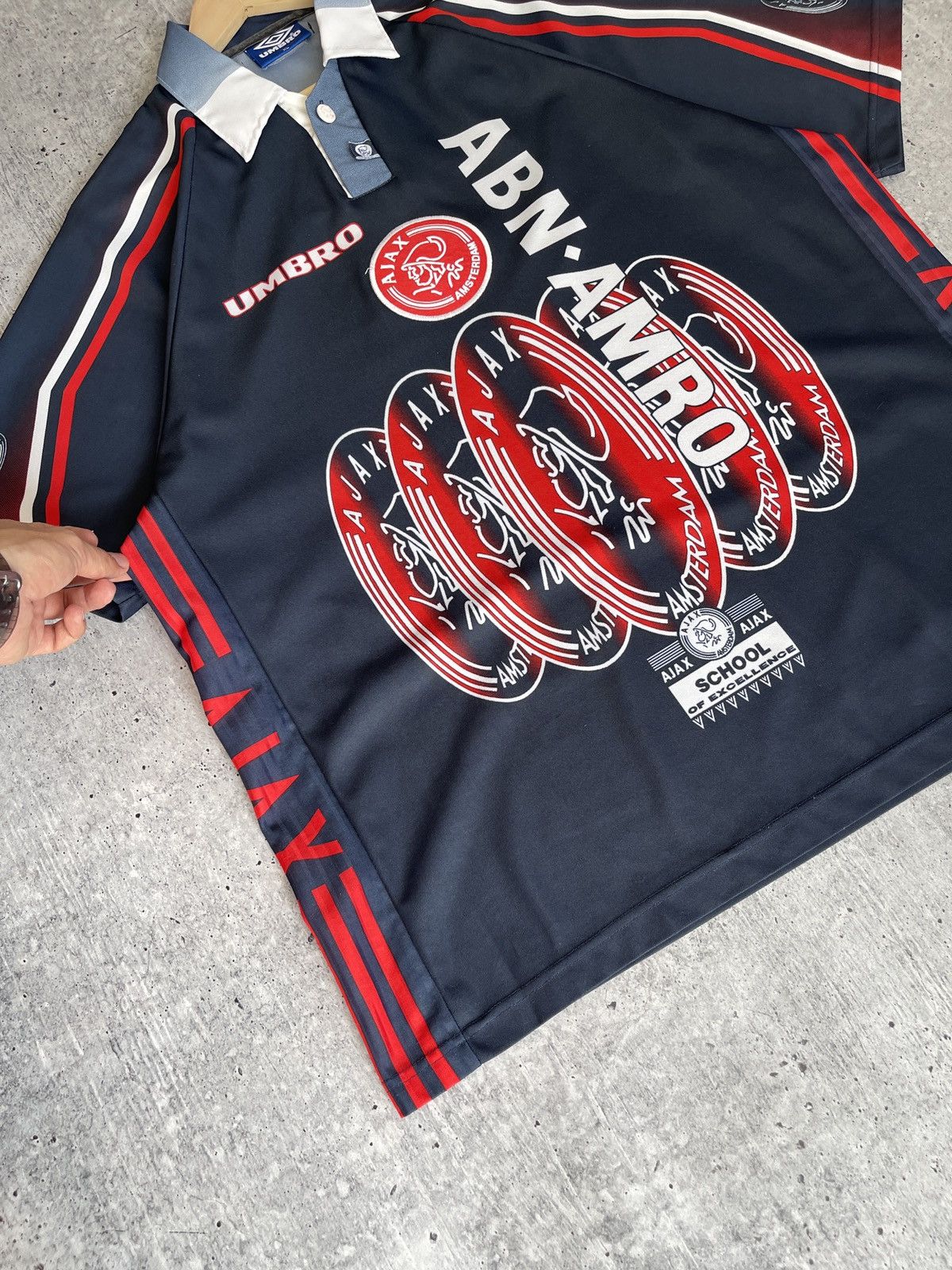 Vintage Umbro Ajax Netherlands 1997/1998 Away Soccer Jersey Football Size US XL / EU 56 / 4 - 6 Thumbnail