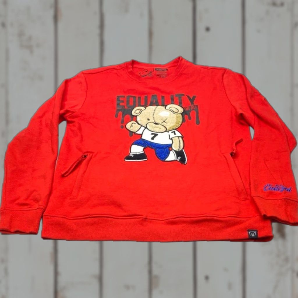 Vintage Civilized Sweatshirt Mens XL Red Embroidered Kapernick #7 Bear Crewneck EUC Size US XL / EU 56 / 4 - 1 Thumbnail