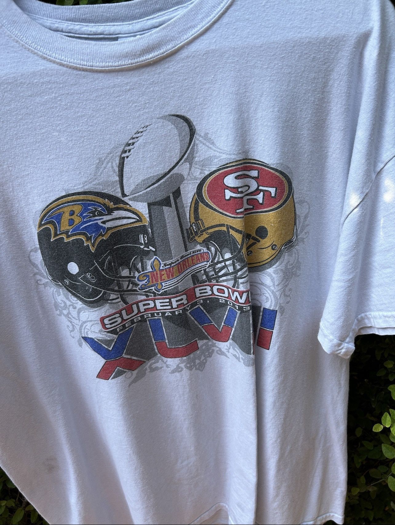 Gildan Ravens & San francisco 49ners Superbowl XLVII Vintage Tee Size US XL / EU 56 / 4 - 4 Thumbnail