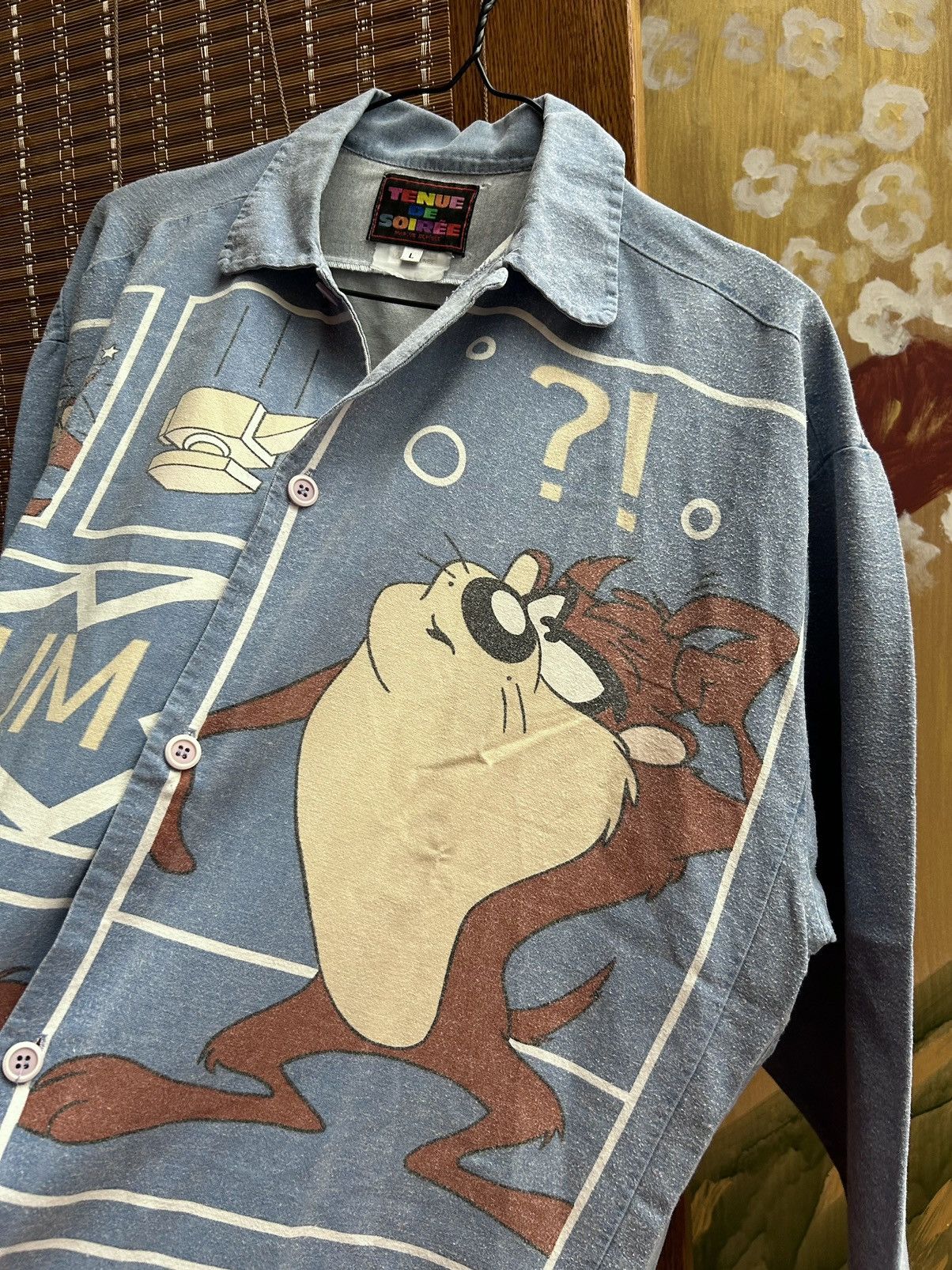 Vintage 90’s Tenue De Soiree Looney Tunes Taz AOP Open Collar Shirt Size US L / EU 52-54 / 3 - 4 Thumbnail