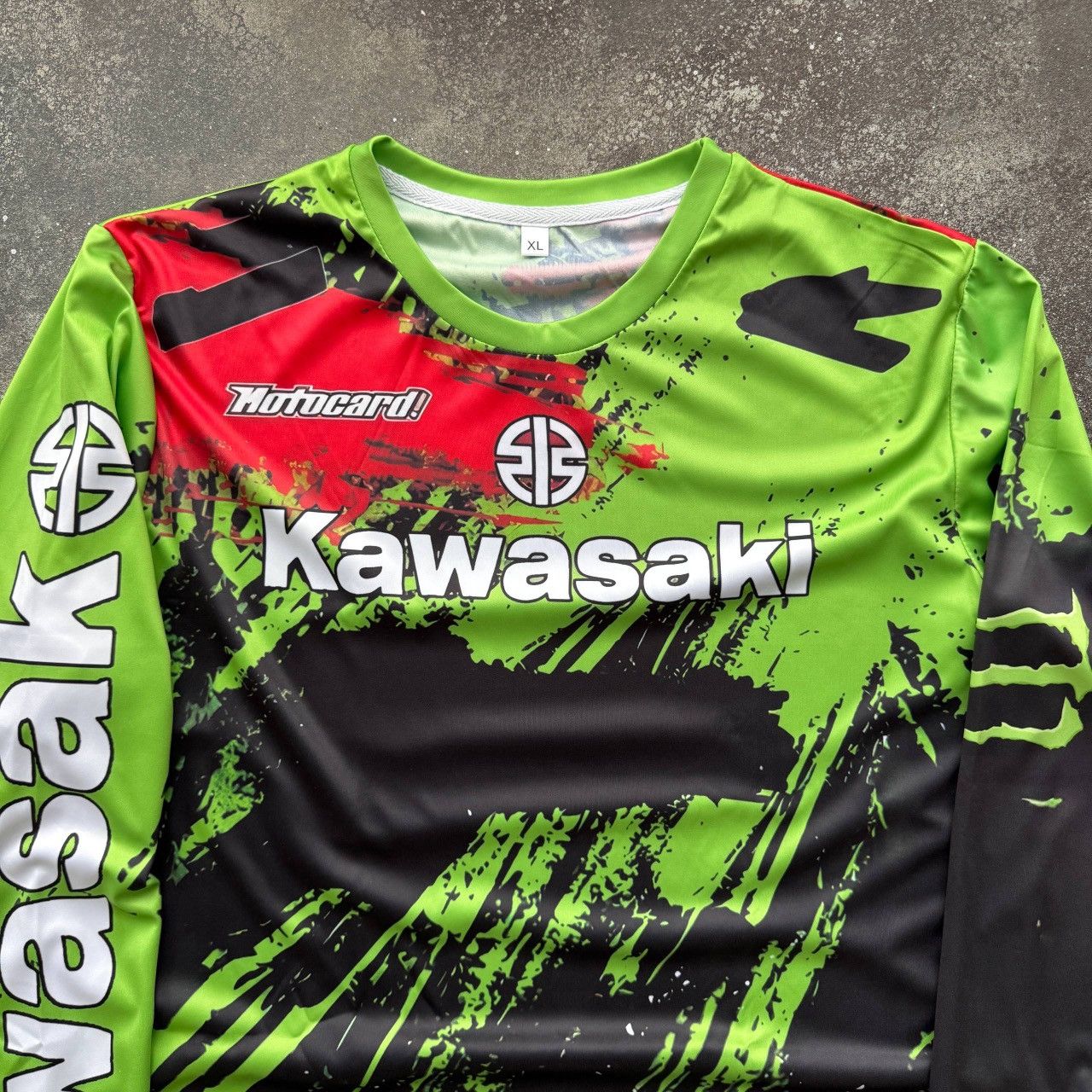 Japanese Brand Kawasaki Moto F1 Biker Racing Jersey Size US XL / EU 56 / 4 - 3 Thumbnail