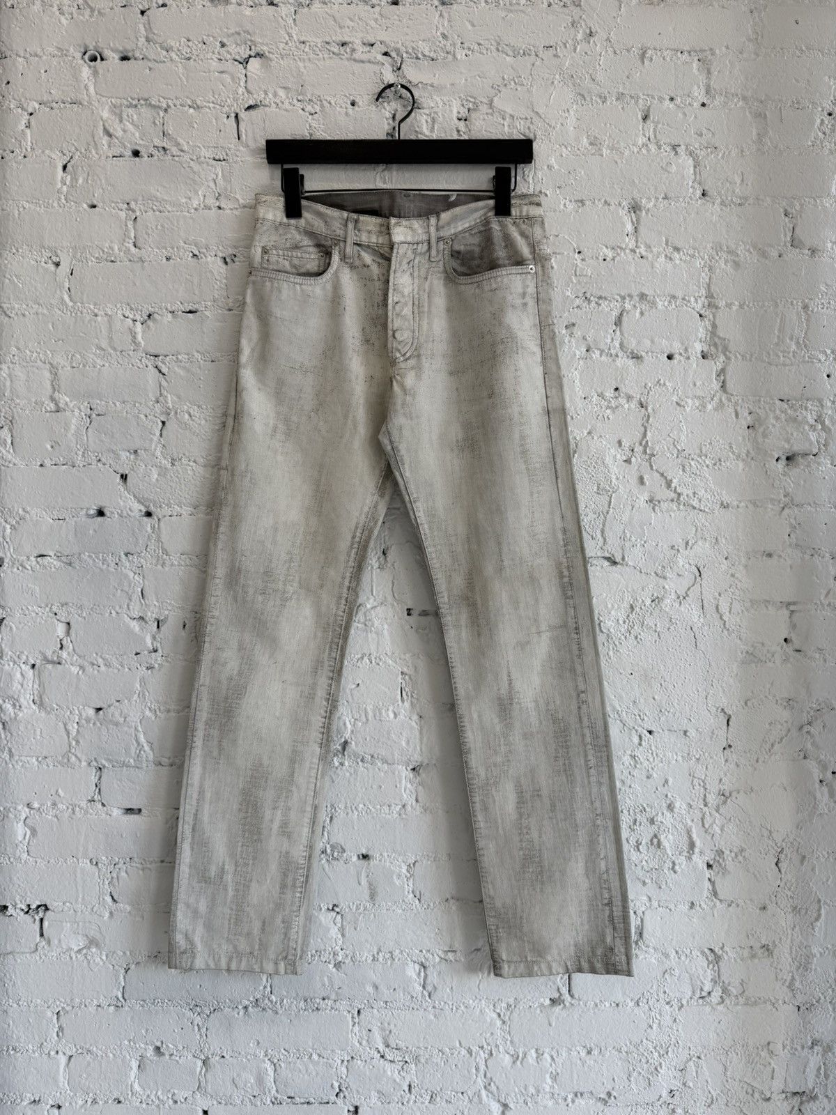 Dior S/S 2006 DIOR HOMME WHITE PAINTED DENIM Size US 30 / EU 46 - 1 Thumbnail