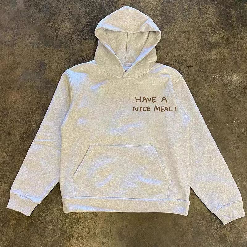 Designer × Japanese Brand Gray retro tomato pattern loose hoodie Size US L / EU 52-54 / 3 - 2 Thumbnail