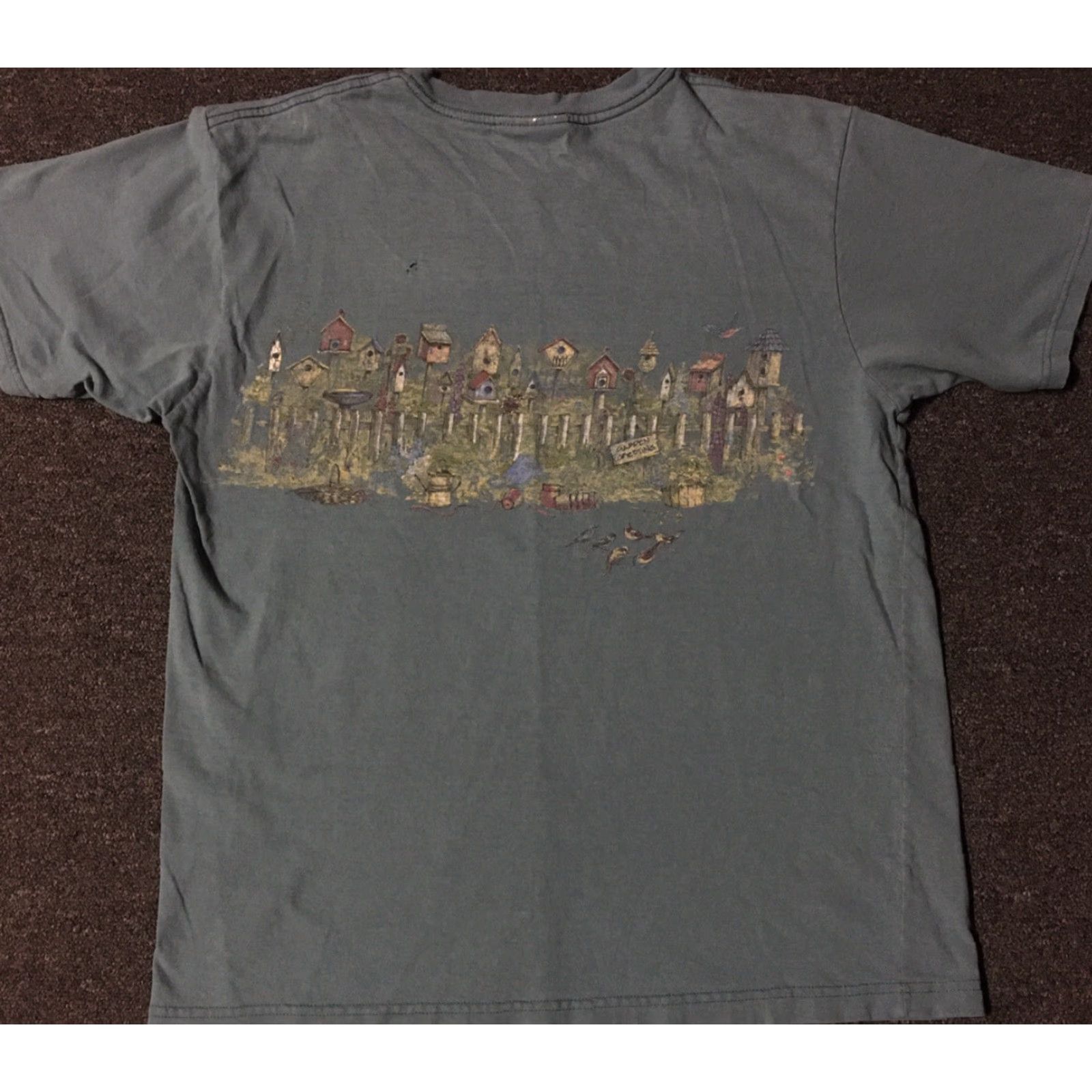 Vintage VINTAGE 90s Bird House All Over Print Faded Distressed Nature Shirt M USA Green Size US M / EU 48-50 / 2 - 2 Thumbnail