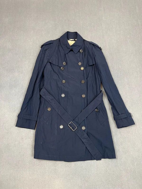 Burberry Burberry Men's XL Navy Cotton Trench Coat Size US XL / EU 56 / 4 - 1 Thumbnail