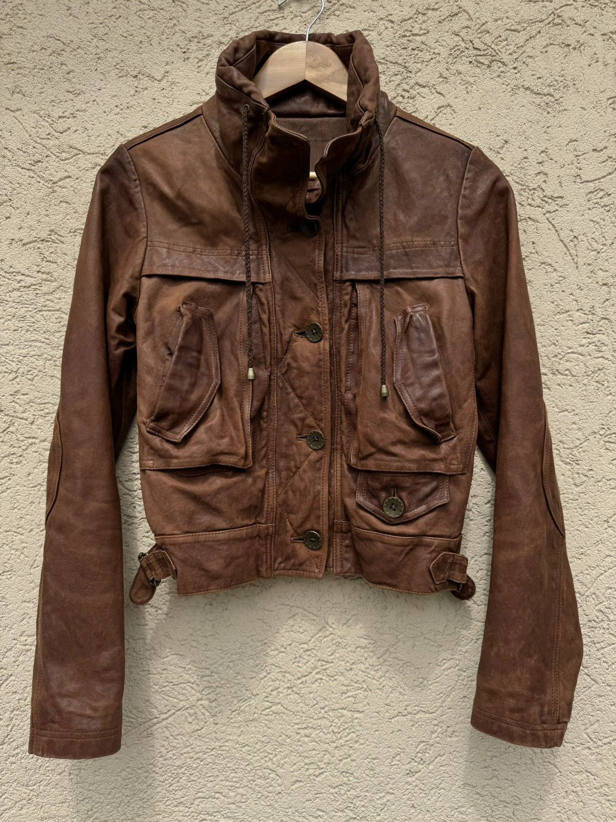 Yohji Yamamoto Vintage 90s Cropped Soft Real Leather Jacket Size US S / EU 44-46 / 1 - 2 Thumbnail