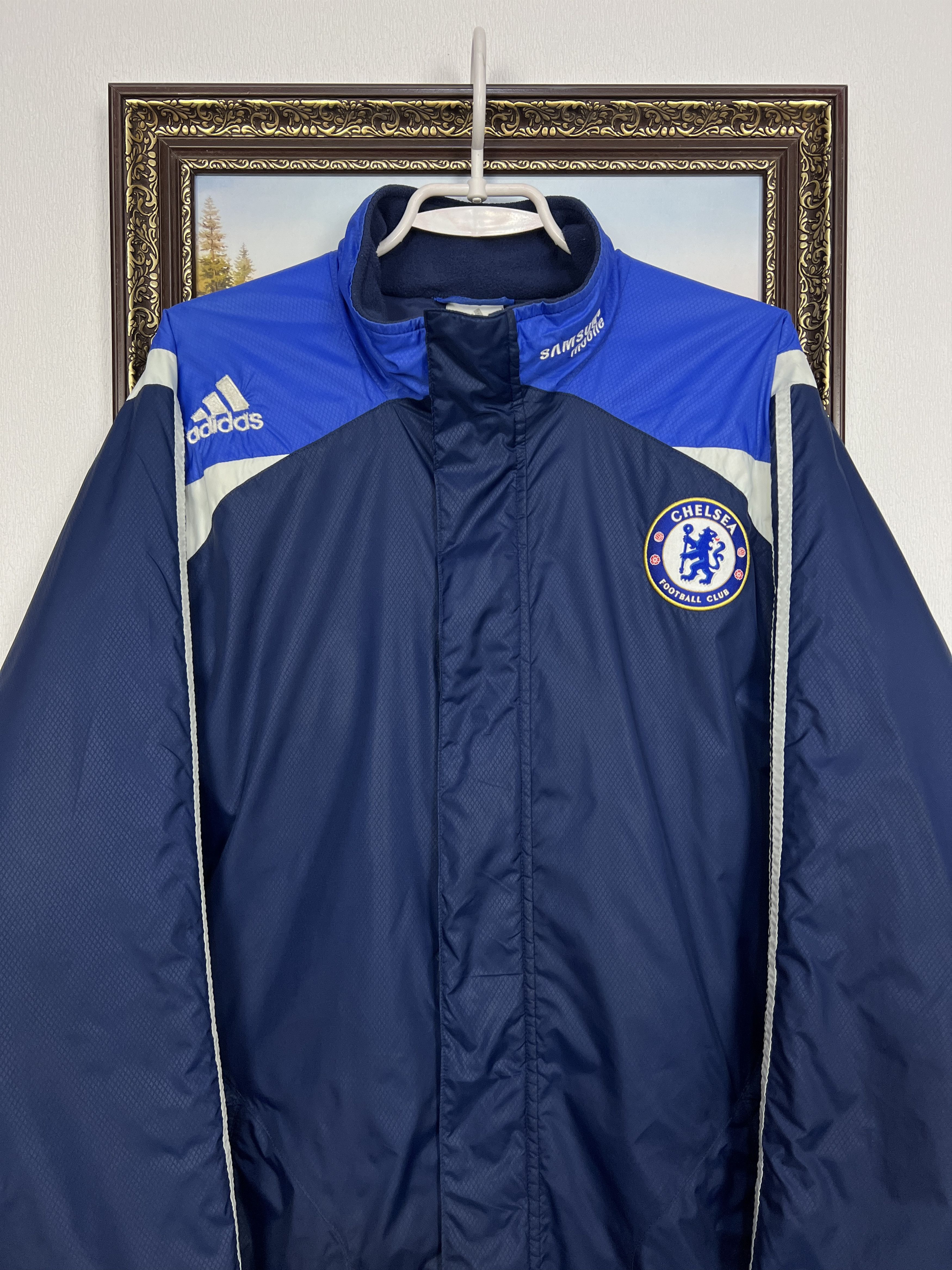 Adidas Vintage Chelsea Football Long Jacket Soccer Bomber Rare Size US L / EU 52-54 / 3 - 2 Thumbnail