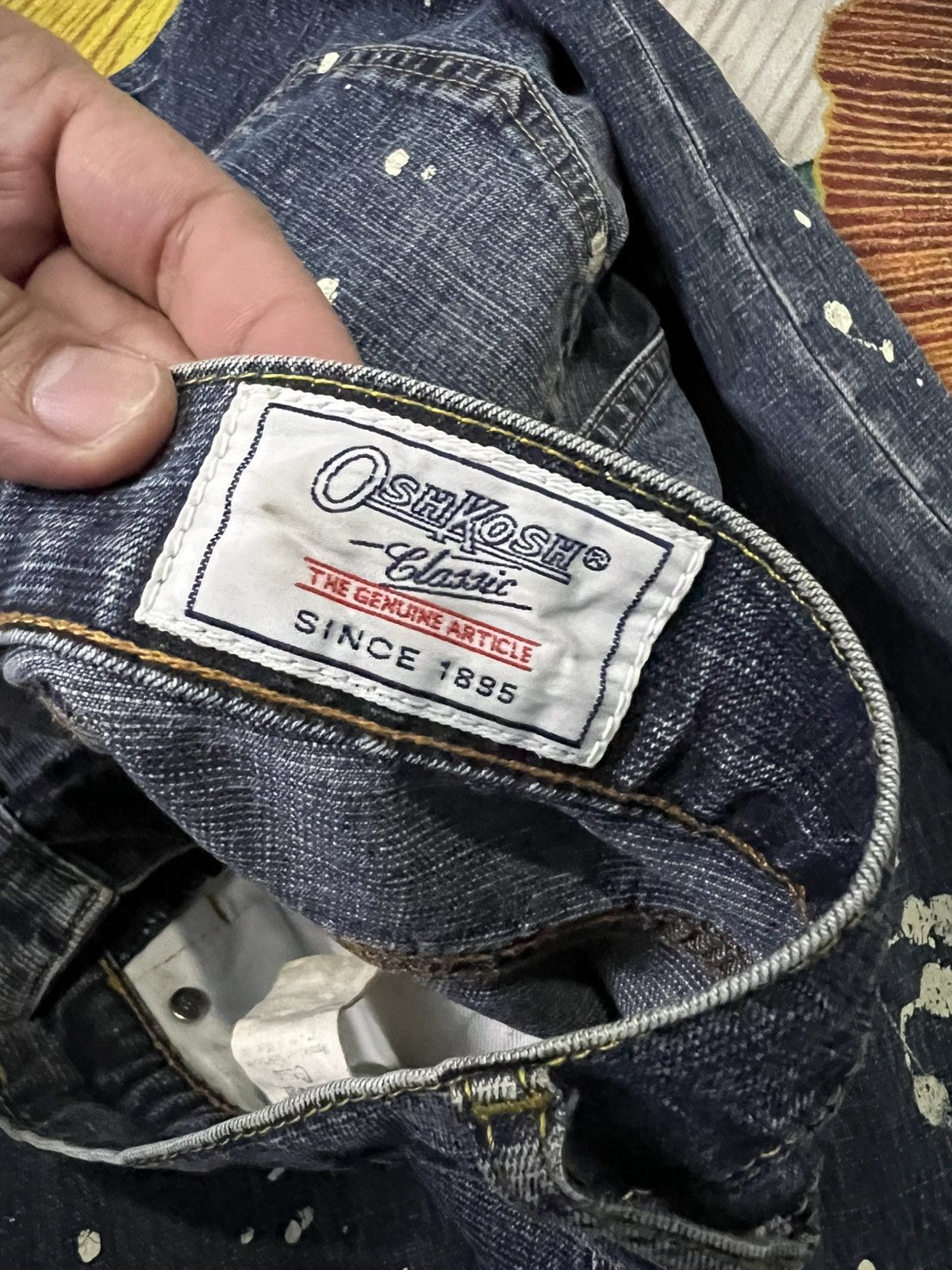 If Six Was Nine × Le Grande Bleu (L.G.B.) × Oshkosh Vintage 90’s Oshkosh Distress Painter Punk Jeans Size US 30 / EU 46 - 21 Thumbnail