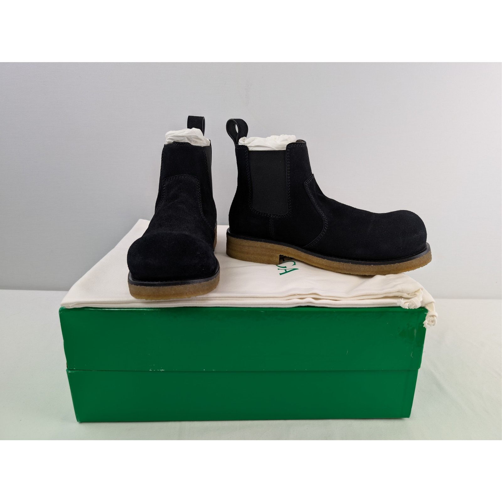Bottega Veneta o1rshd1 Deep Nubuck Helium Ankle Boots in Black Size US 8 / EU 41 - 17 Thumbnail
