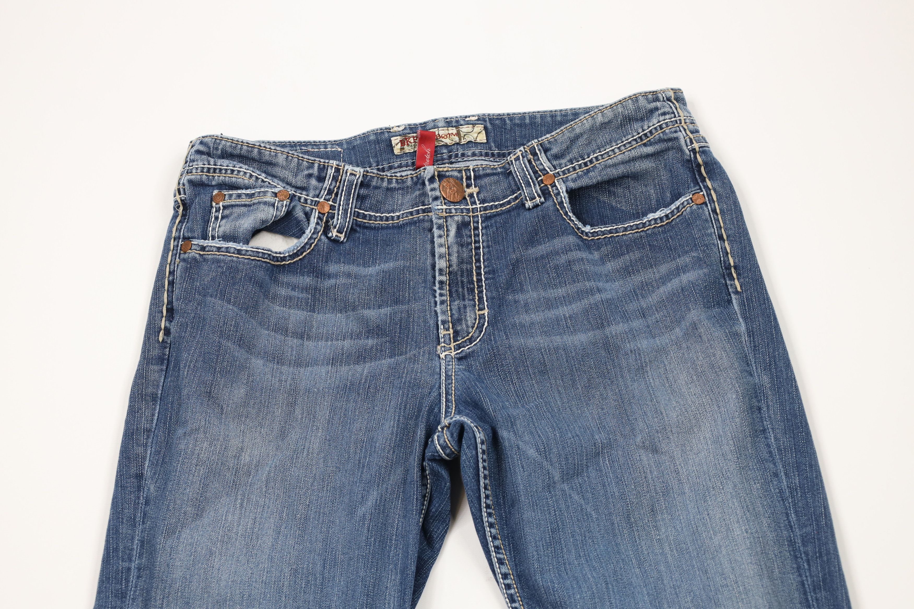 Vintage Buckle BKE Britni Stretch Flared Wide Leg Denim Jeans Blue Size 30" / US 8 / IT 44 - 2 Thumbnail