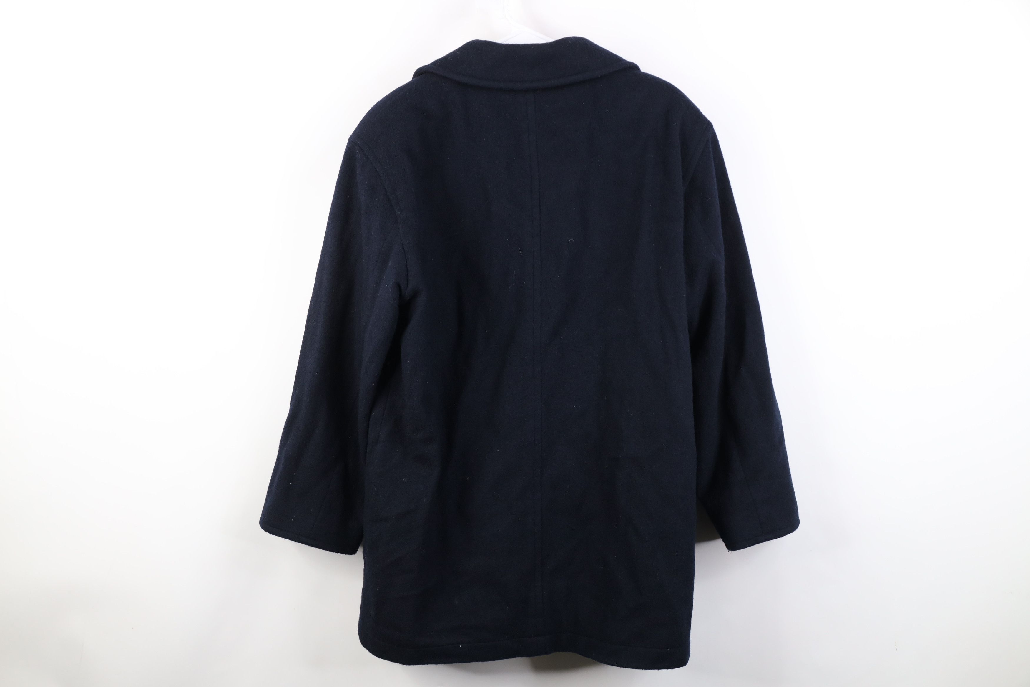 Vintage Vintage 90s Streetwear Breasted Peacoat Jacket Navy Blue Size L / US 10 / IT 46 - 12 Thumbnail
