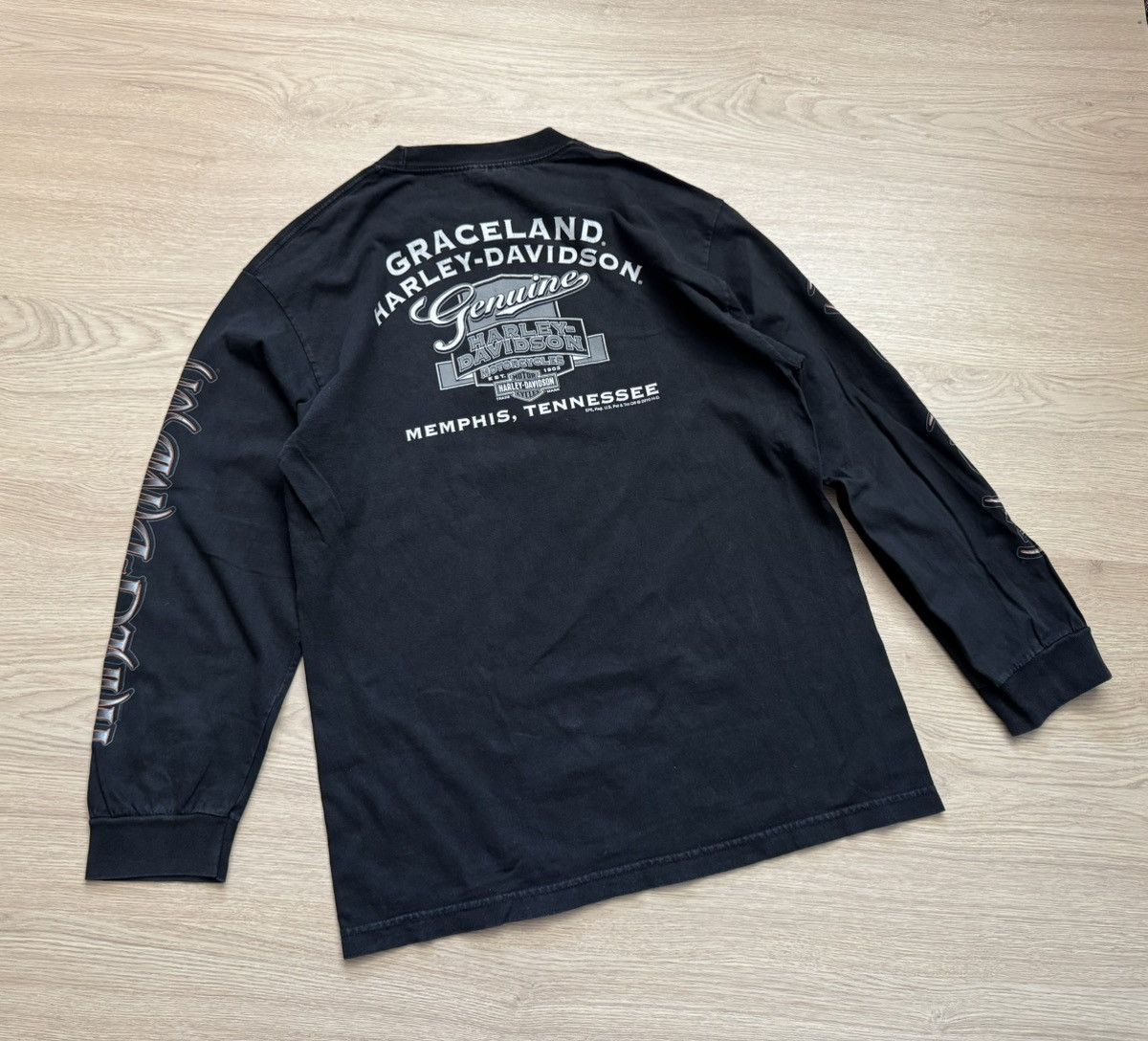 Vintage Vintage Harley Davidson Graceland y2k Faded Long Sleeve Size US L / EU 52-54 / 3 - 5 Thumbnail