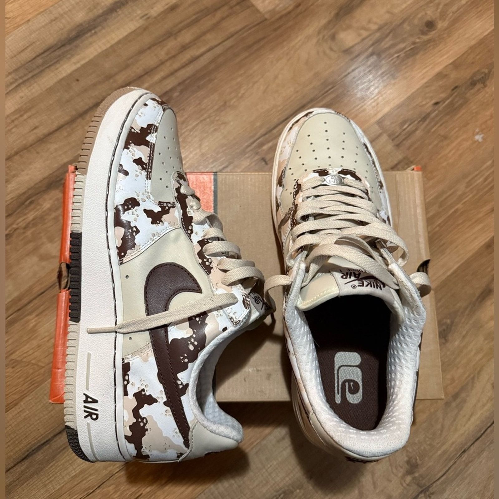 Nike 2006 Nike Air Force 1 Camo 'Birch Light Chocolate-Bone-White Size US 9.5 / EU 42-43 - 1 Thumbnail