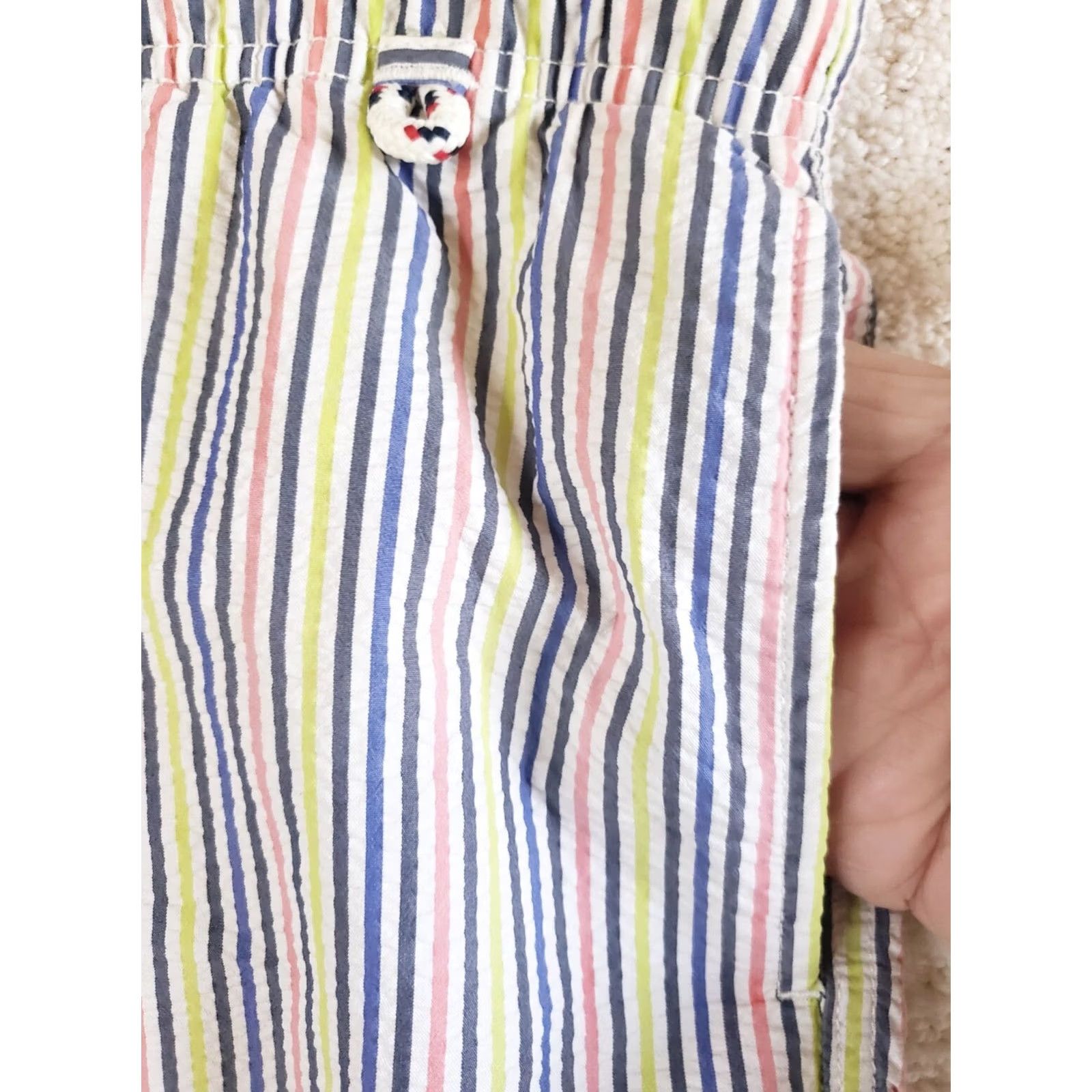 Lands' End Lands' End Men's Swim Trunks Board Shorts Blue Striped Lined L 36-38 Multicolor Beach Classic Mens Size US 33 - 4 Thumbnail