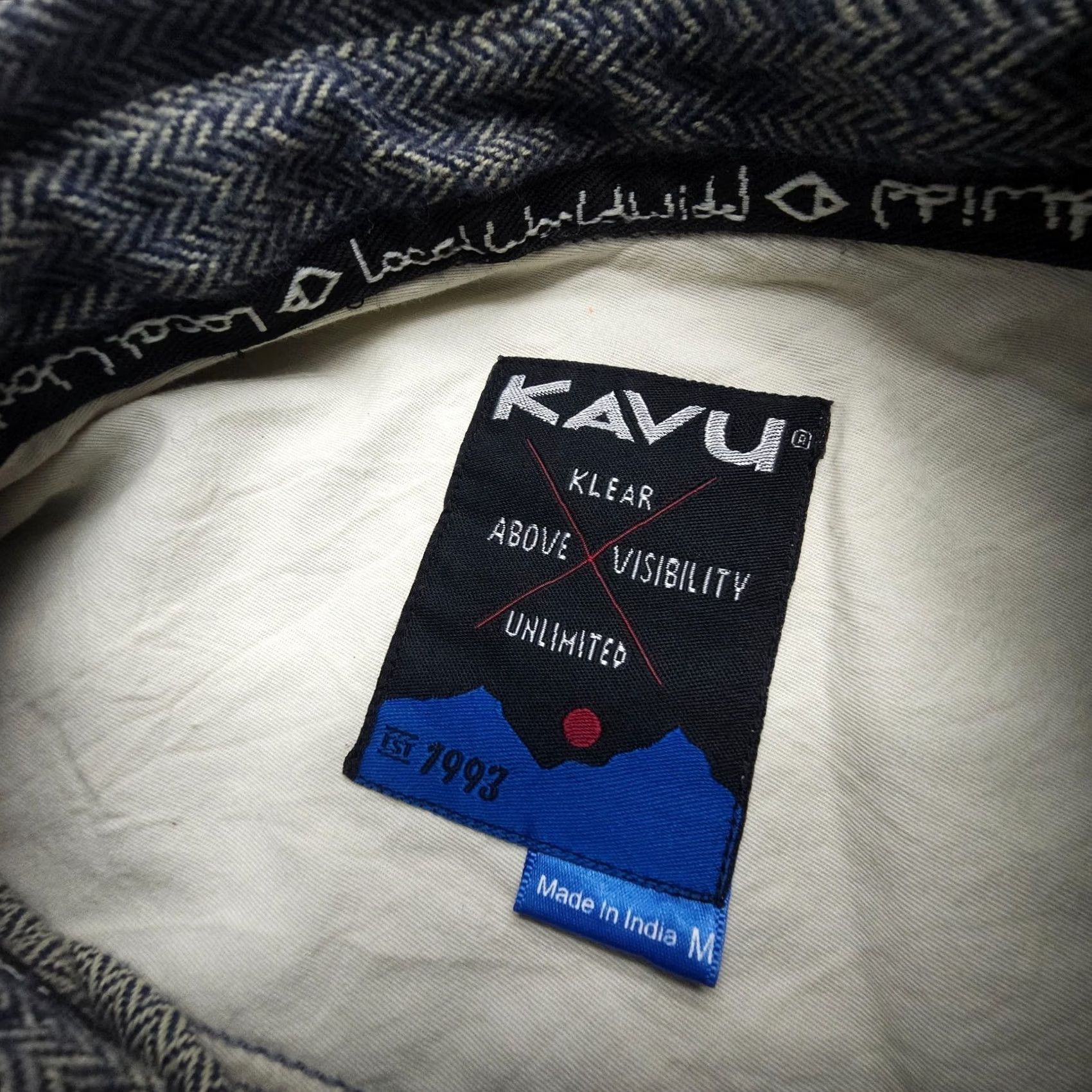 KAVU Kavu Long Sleeve Shirt Mens Medium Blue Flannel Outdoor Camp Cotton Herringbone Size US M / EU 48-50 / 2 - 3 Thumbnail