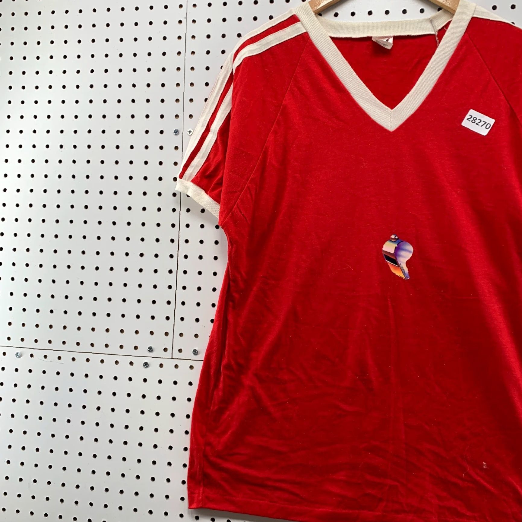 Whistles VINTAGE Bantam Shirt Unisex Adults L Red Cotton Polyester 70s 80s Sports Coach's Whistle 21.5x29 EICH Shirt Mens WomenS Size US L / EU 52-54 / 3 - 4 Thumbnail