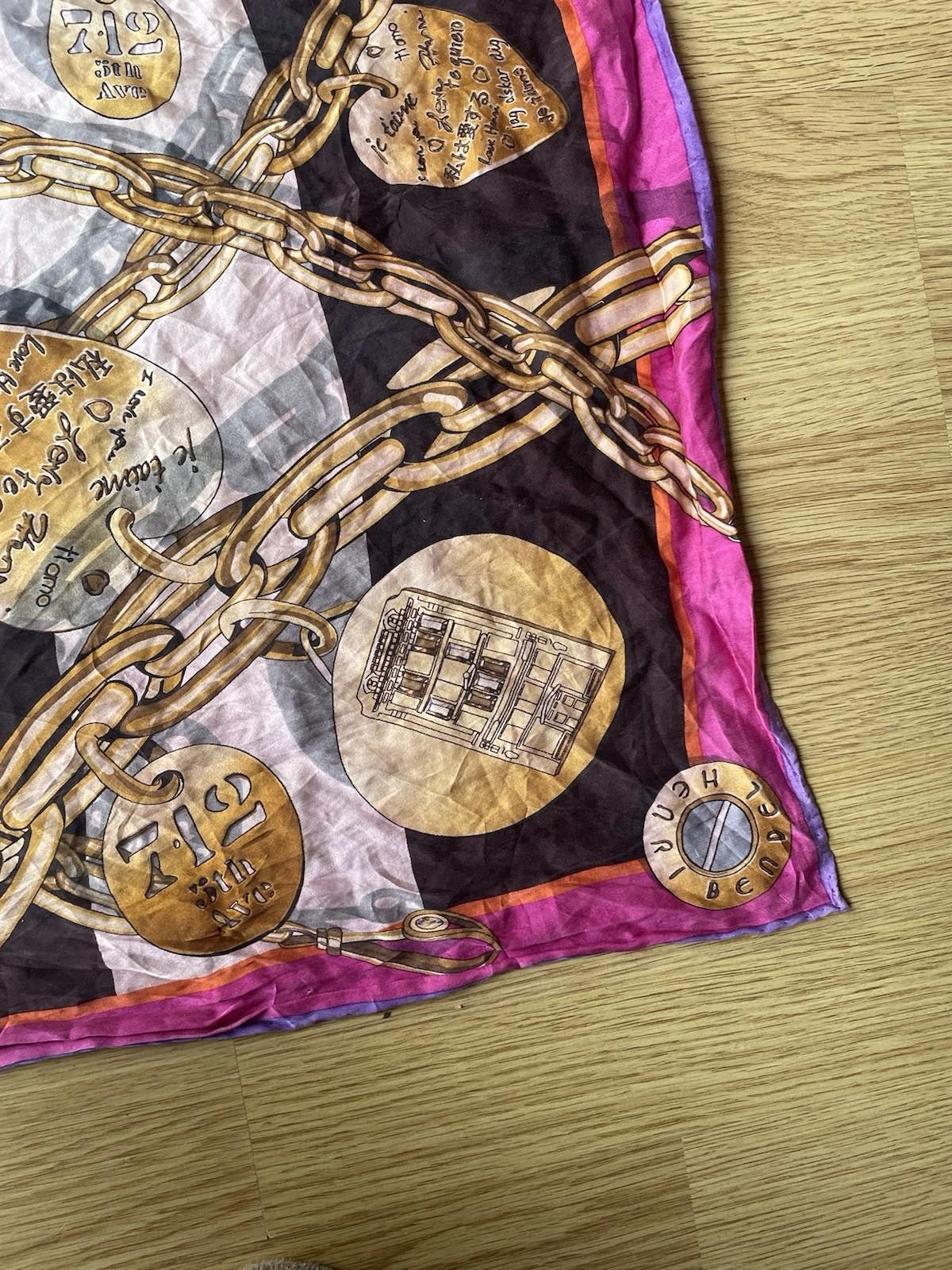 Designer 80s Henri Bendel 100% Silk Vintage Scarf 712th New York Size ONE SIZE - 5 Thumbnail