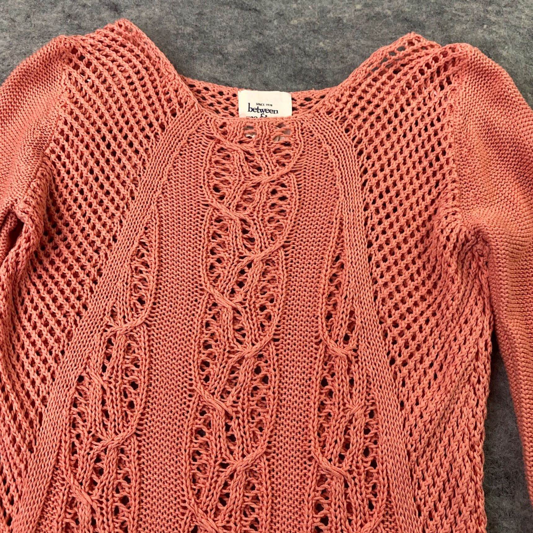 Anthropologie Anthropologie Womens Sweater Small Peach Between Me & You Open Knit Long Sleeve Pullover Size S / US 4 / IT 40 - 4 Thumbnail