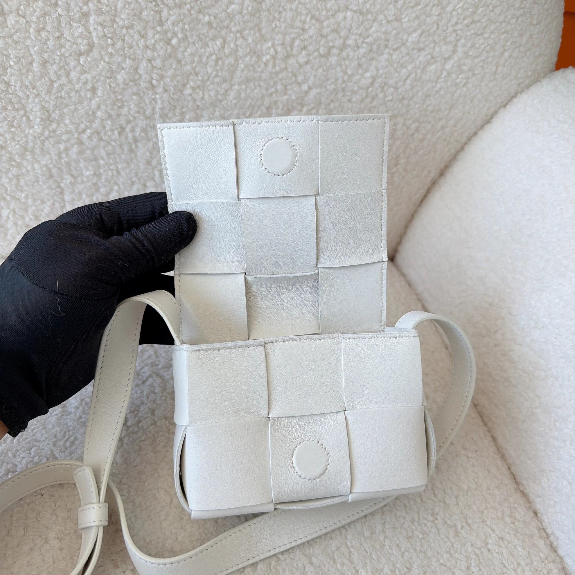 Bottega Veneta BOTTEGA VENETA CASSETTE Intreccio White Bag Size ONE SIZE - 8 Thumbnail