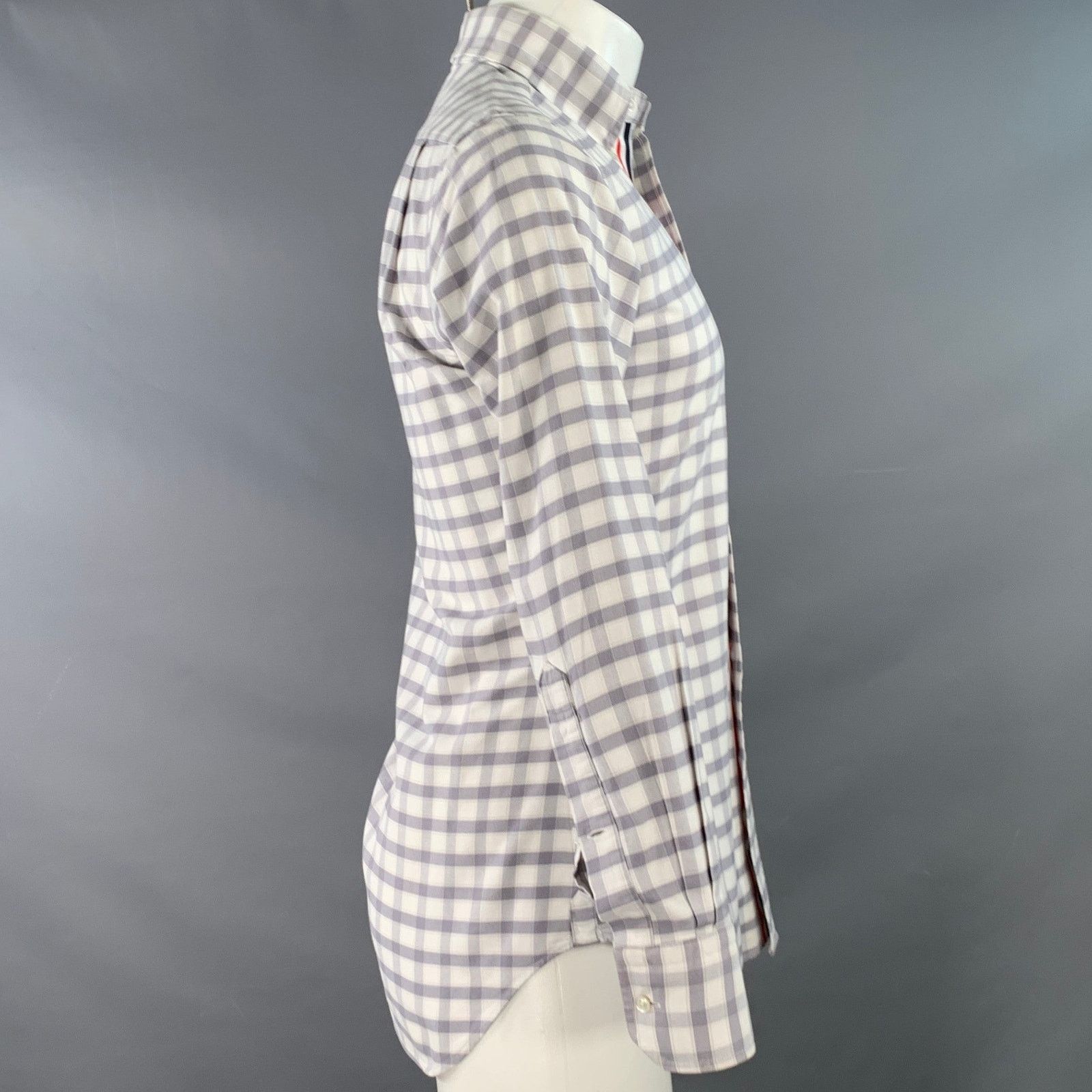 Thom Browne Size S Grey White Oxford Checkered Cotton Long Sleeve Shirt Size US S / EU 44-46 / 1 - 3 Thumbnail