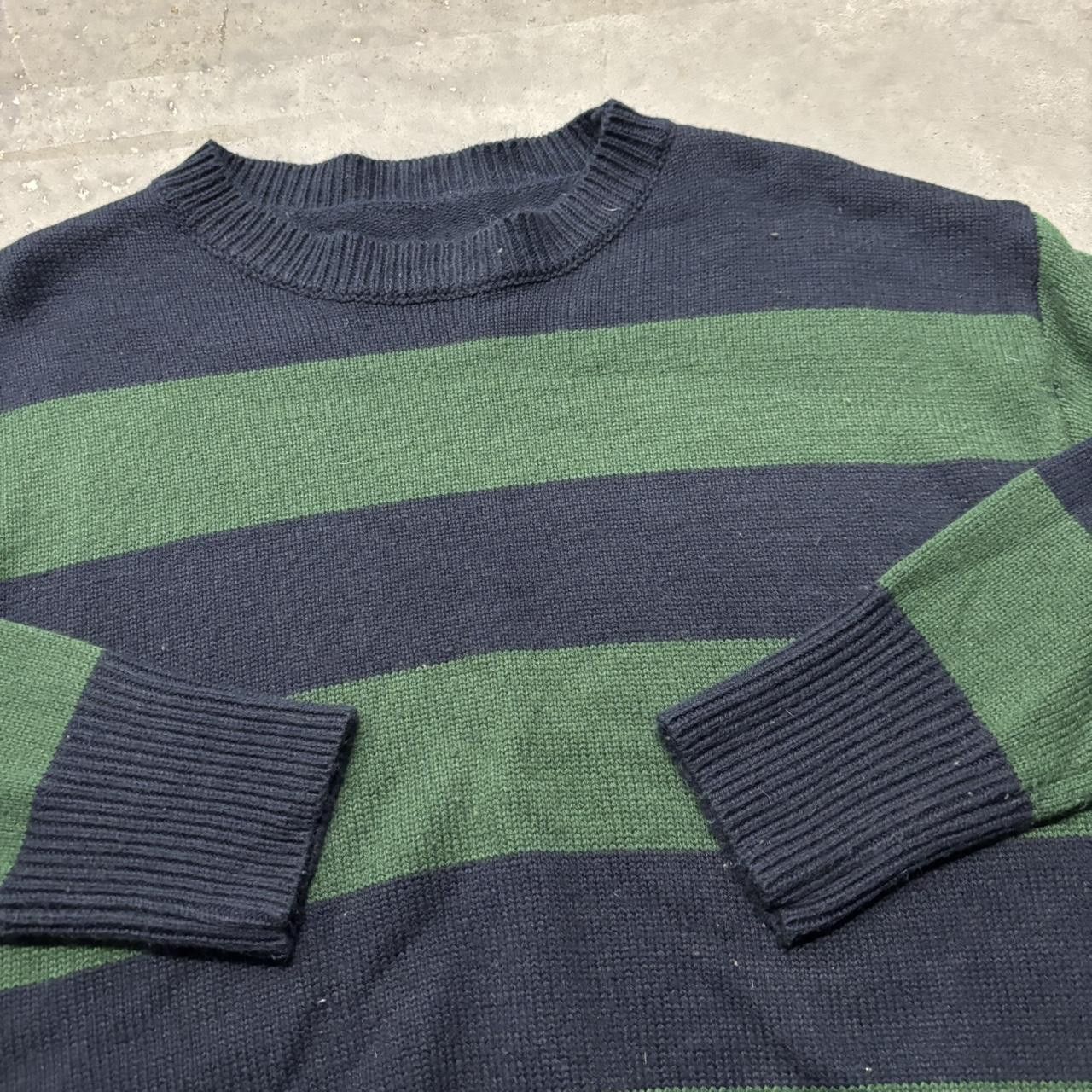 Japanese Brand × Vintage Crazy Vintage Y2K/2000s Cute Grunge Green Striped Sweater! Size S / US 4 / IT 40 - 3 Thumbnail
