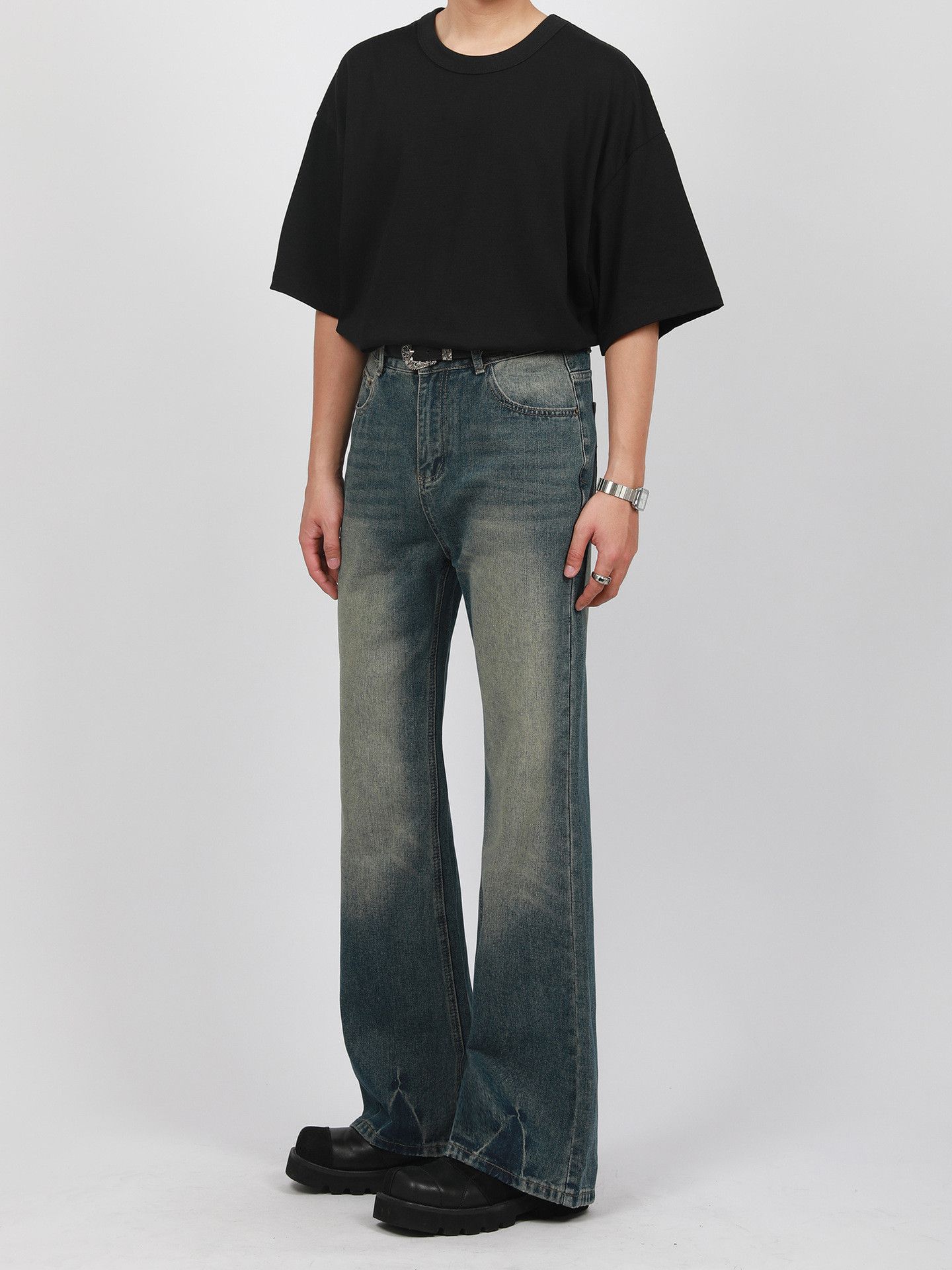 Japanese Brand × Jean American retro distressed all-match washed flared jeans Size US 32 / EU 48 - 4 Thumbnail