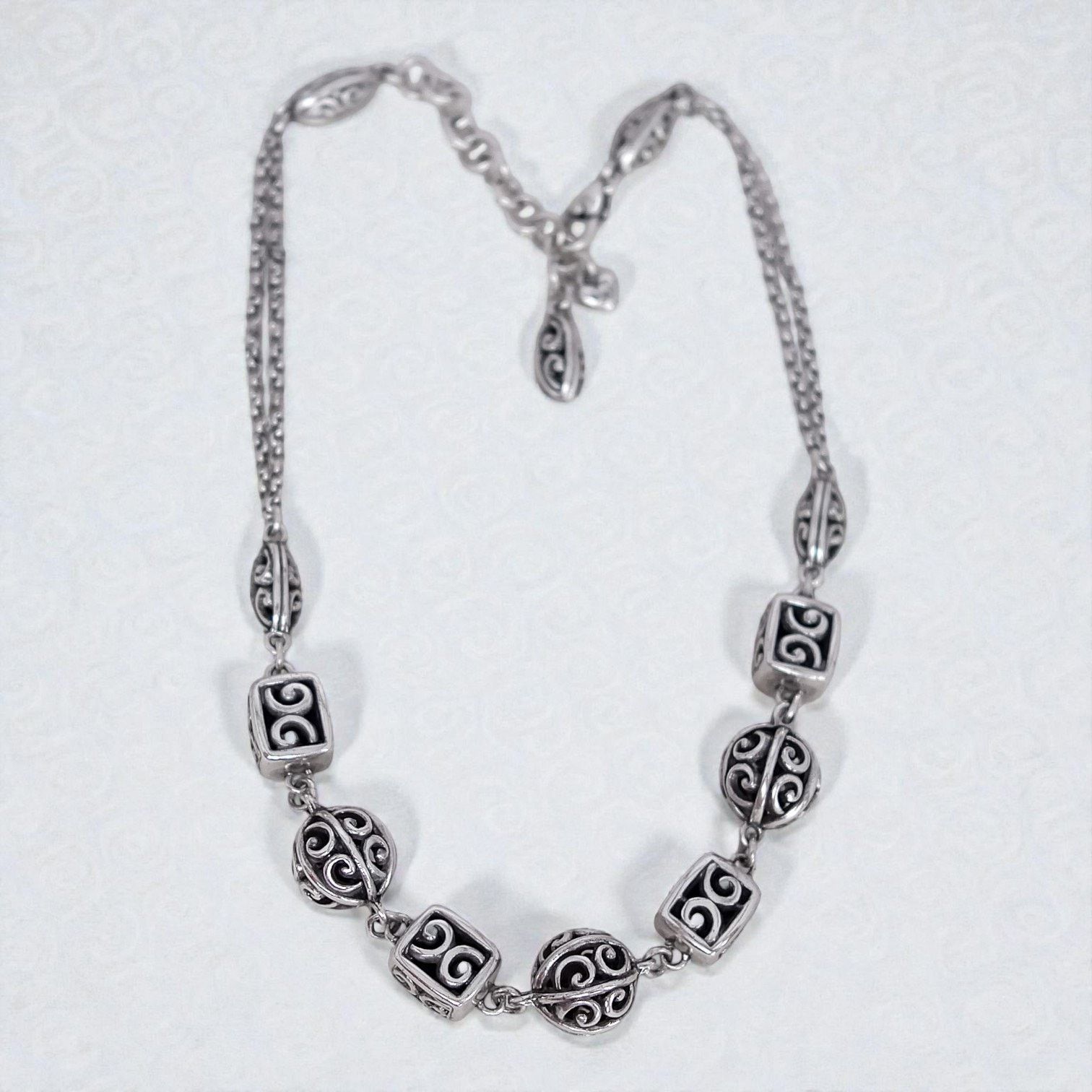 Brighton Brighton Scrolled Ball Cube Beads Necklace Silver Plated Size ONE SIZE - 2 Thumbnail